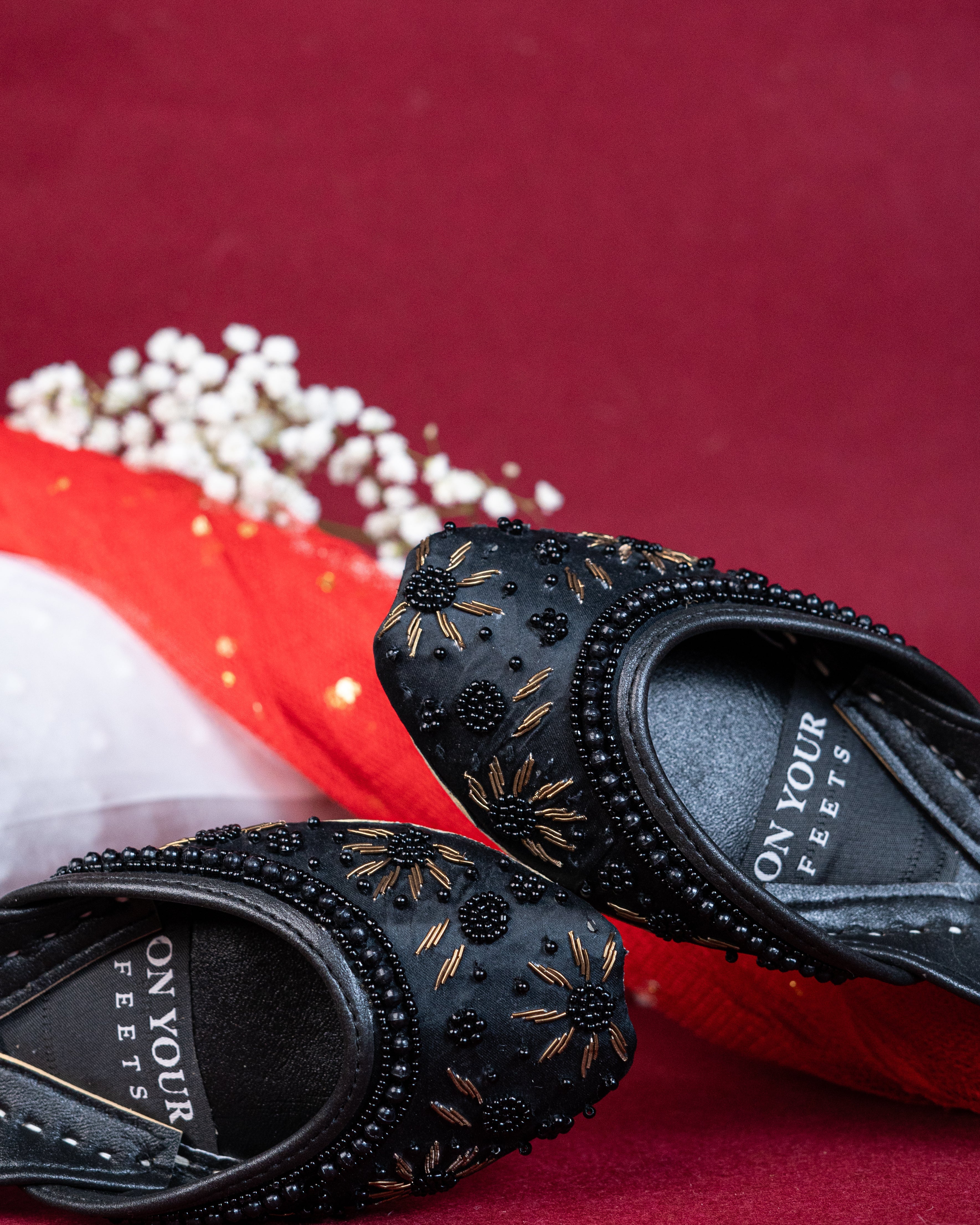 On Your Feets Emb Khussa-Snow flake (Black) - Image 6