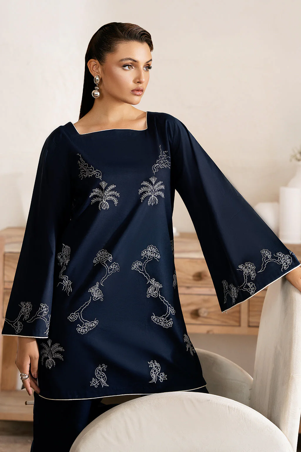 Zarposh Unstitched 2 Piece Emb Cotton Collection-Opal - Image 6