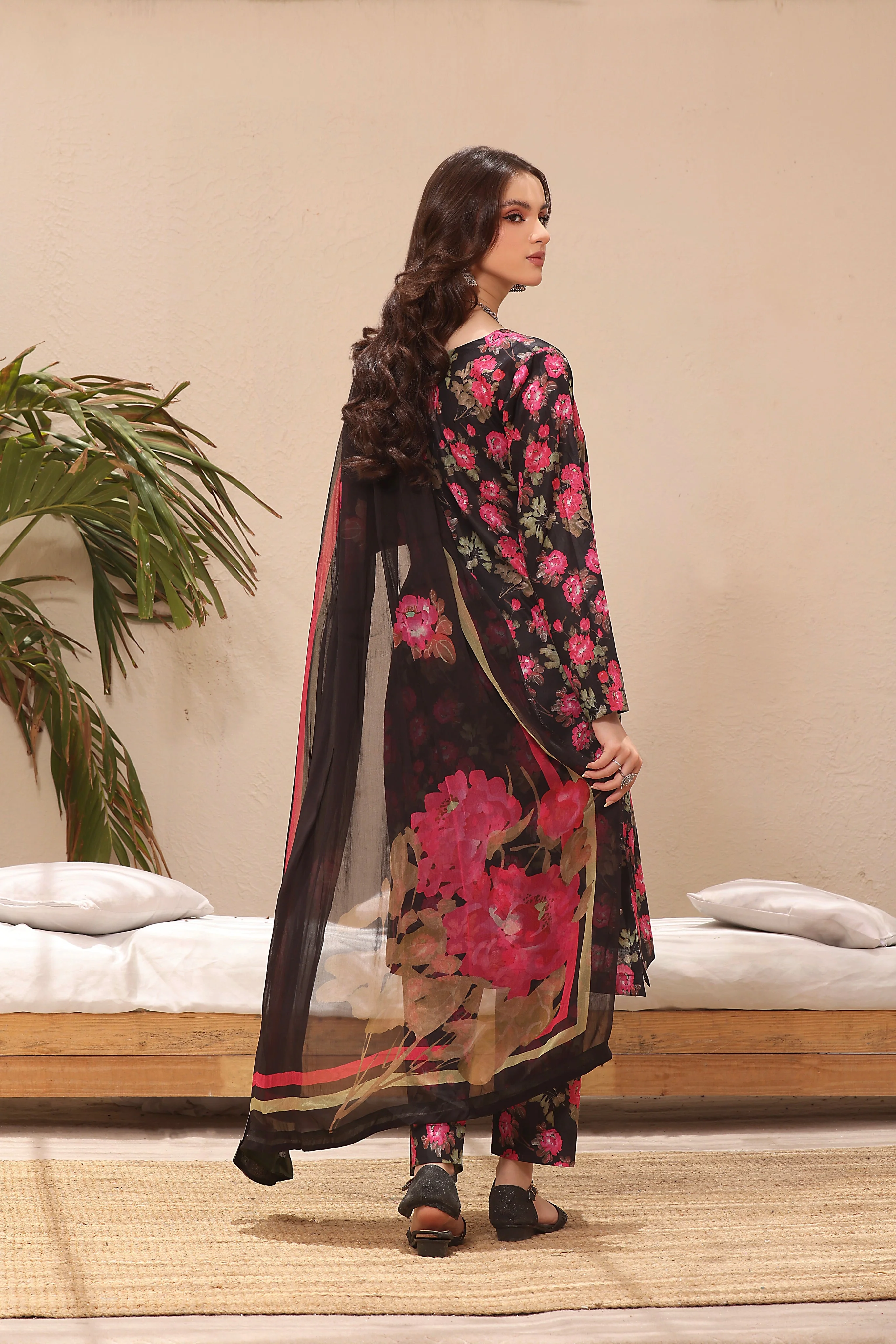 Feathers Unstitched 3 Piece Summer Collection-OPHELIA-FT254 - Image 3