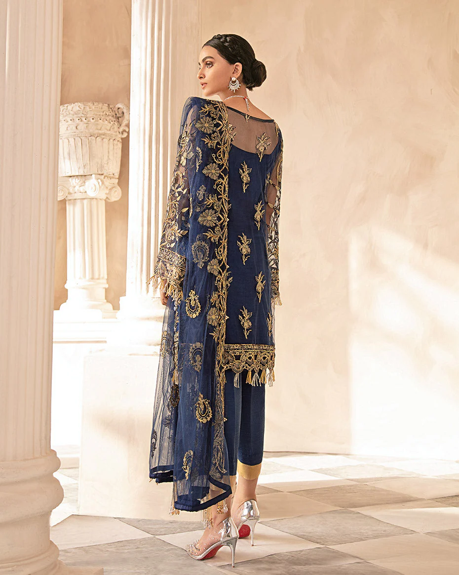 Mirabella By Gulaal Unstitched 3 Piece Eid Suit-Oriana Embroidered Net 4-Piece Suit MG-04 - Image 3