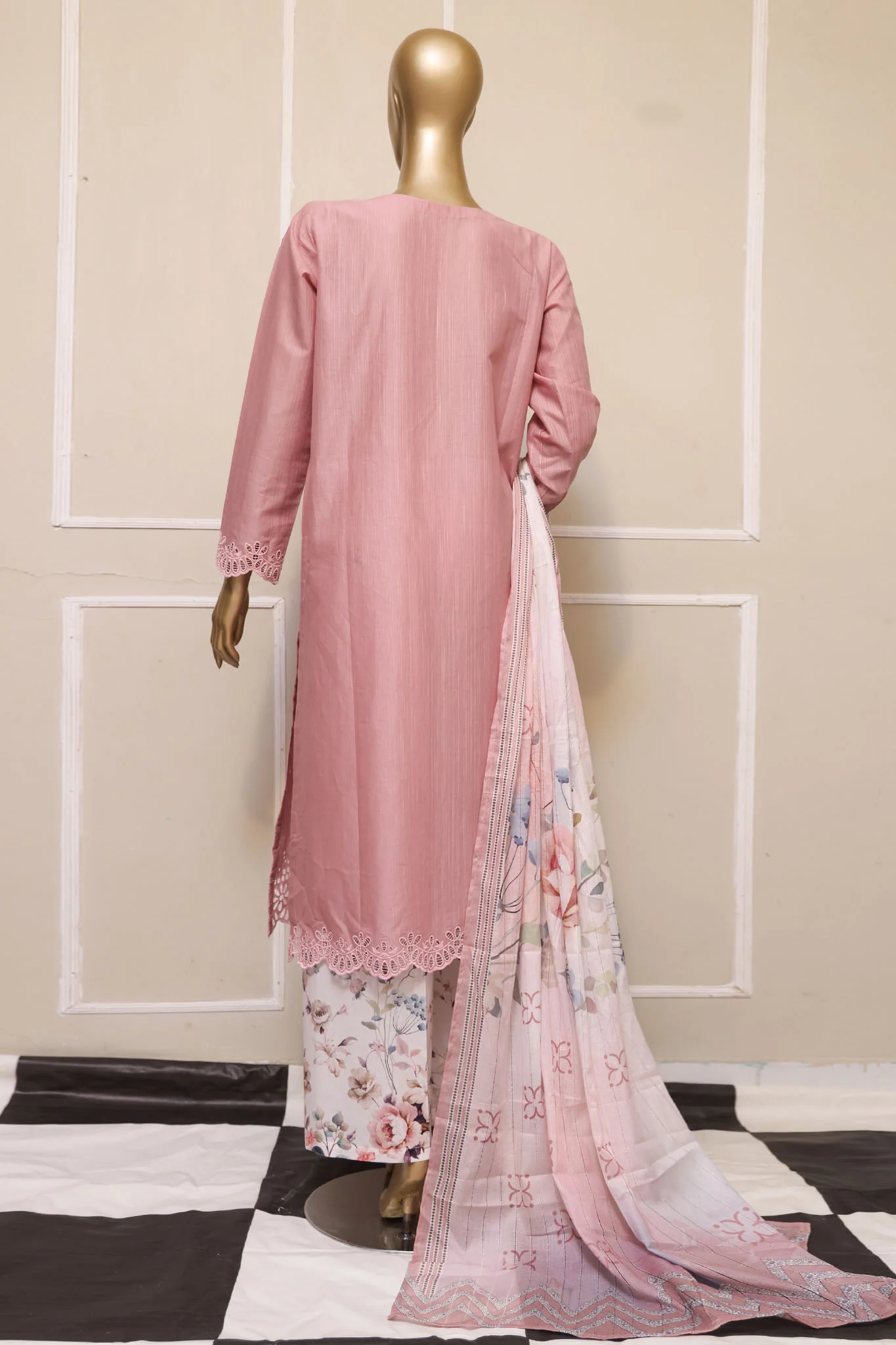 Oriental By HZ Unstitched 3 Piece Emb Printkari Bana Dora Suit-OPK-17 - Image 3