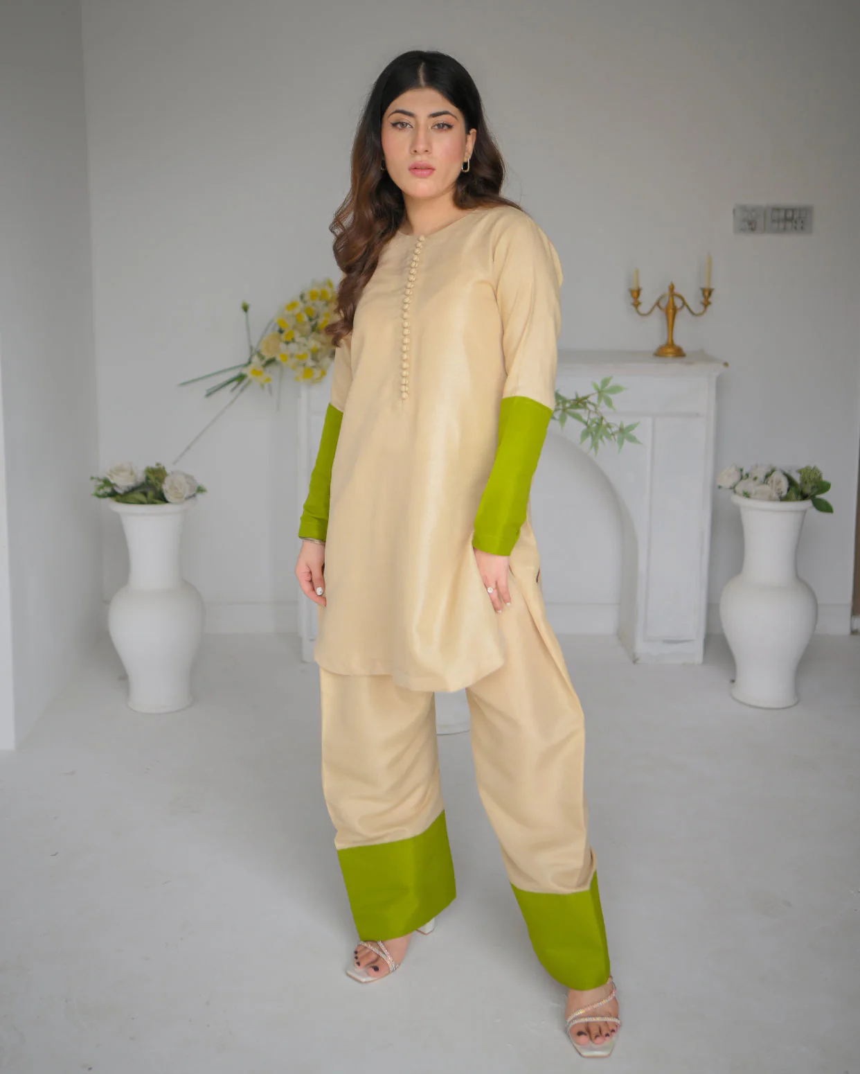 Zauk Stitched 2 Piece Collection-Pastel - Farshi Shalwar Set - Image 2