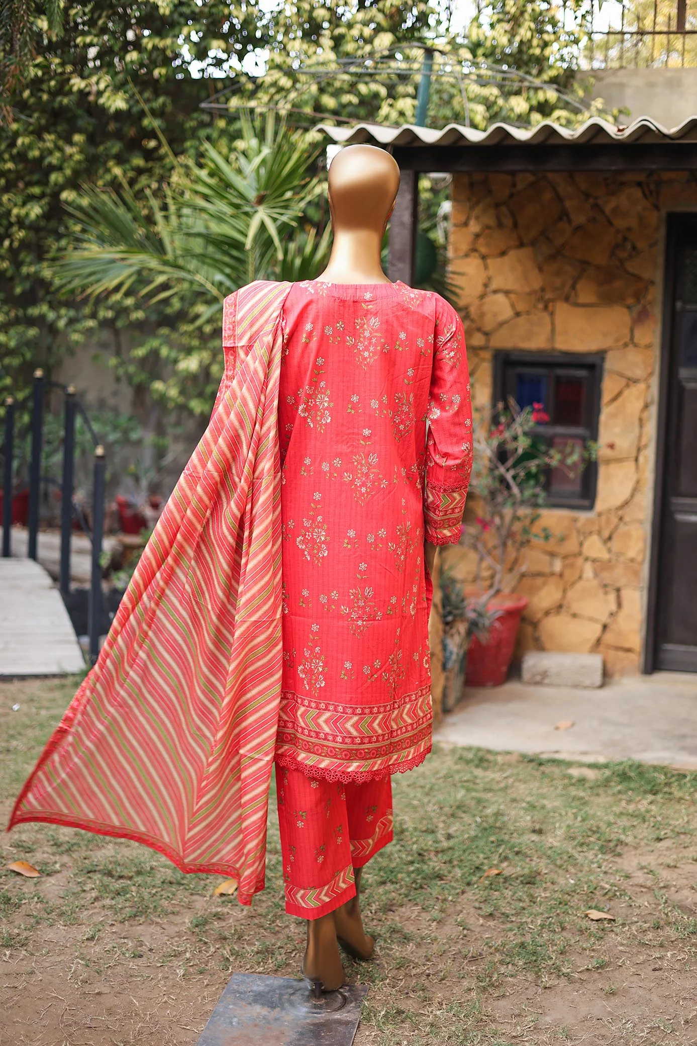 Oswah By Suntex Stitched 3 Piece Digital Printed Lawn Suit-2405 - Image 3