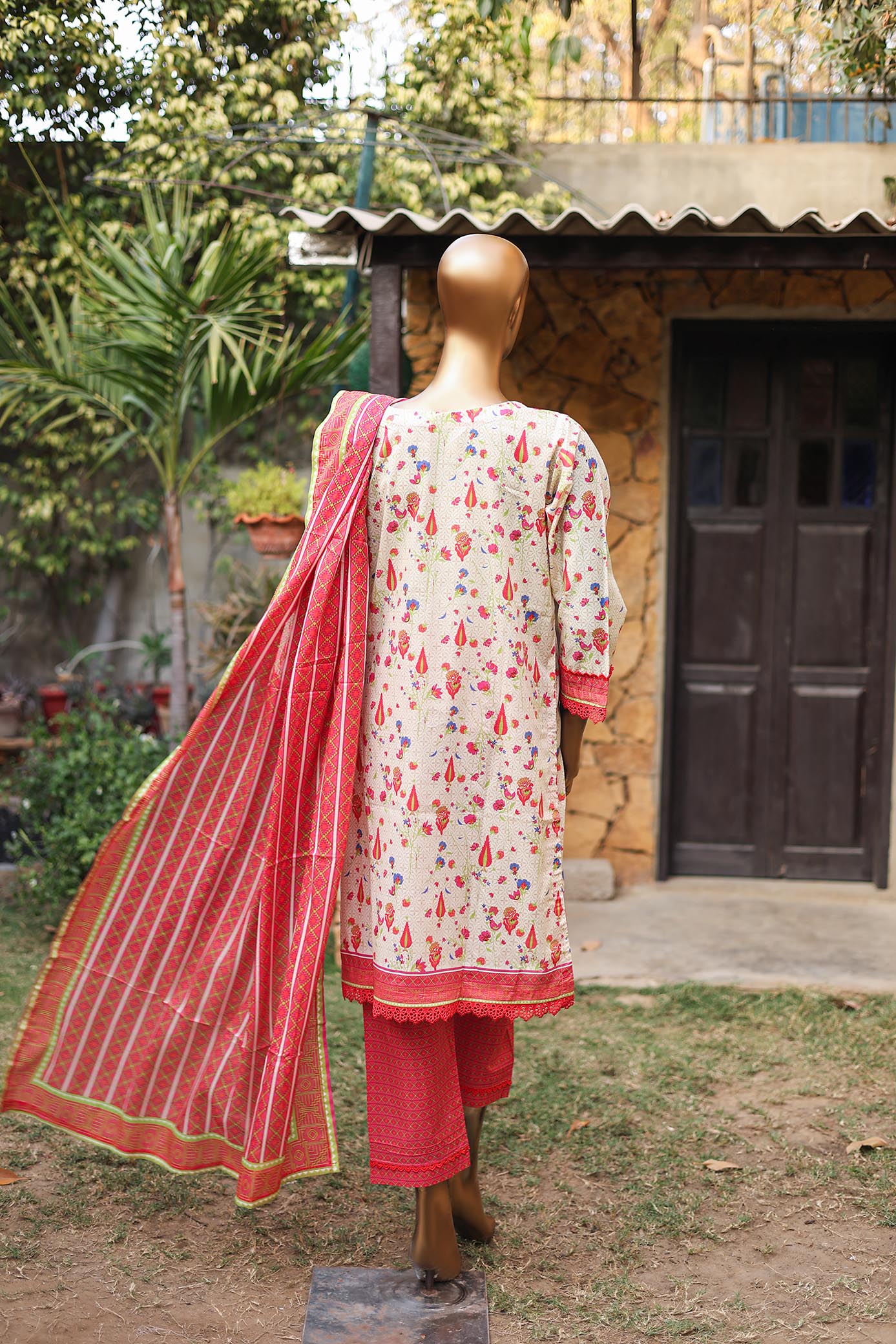 Oswah By Suntex Stitched 3 Piece Digital Printed Lawn Suit-2407 - Image 3