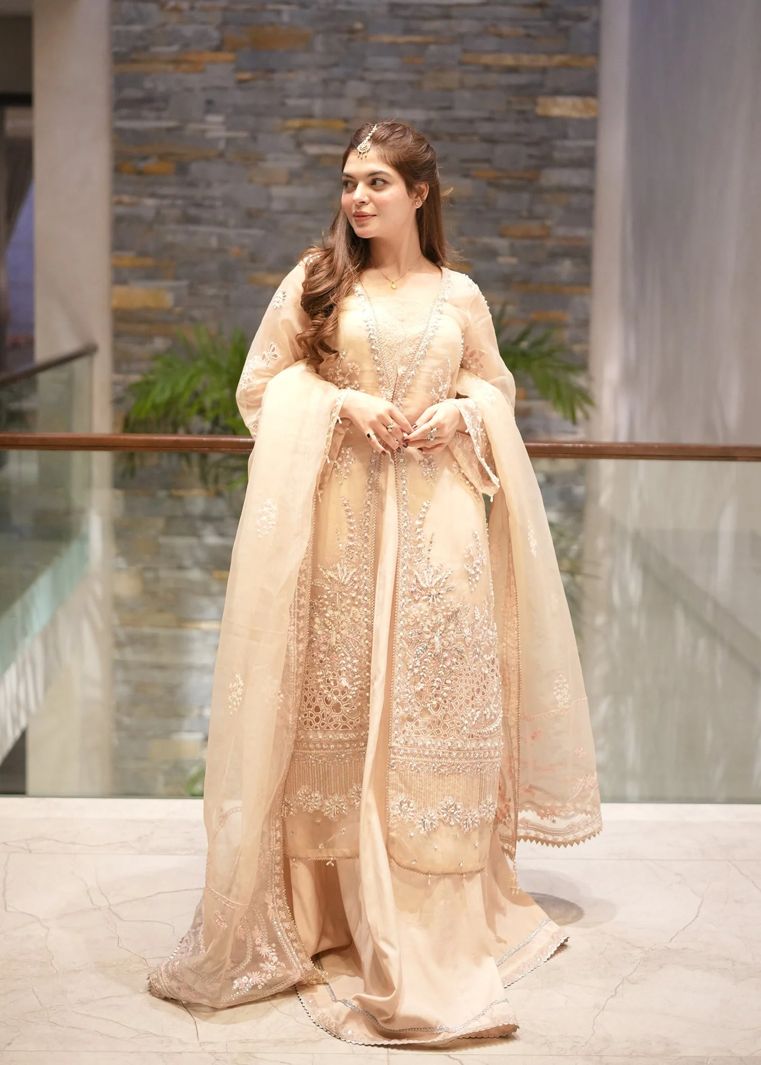 La More Unstitched 3 Piece Festive Formals Suit-Peach Blossom - Image 2