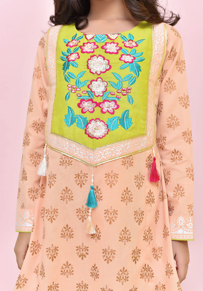 Ochre Clothing Peach Cotton 3 Piece Suit - Image 4