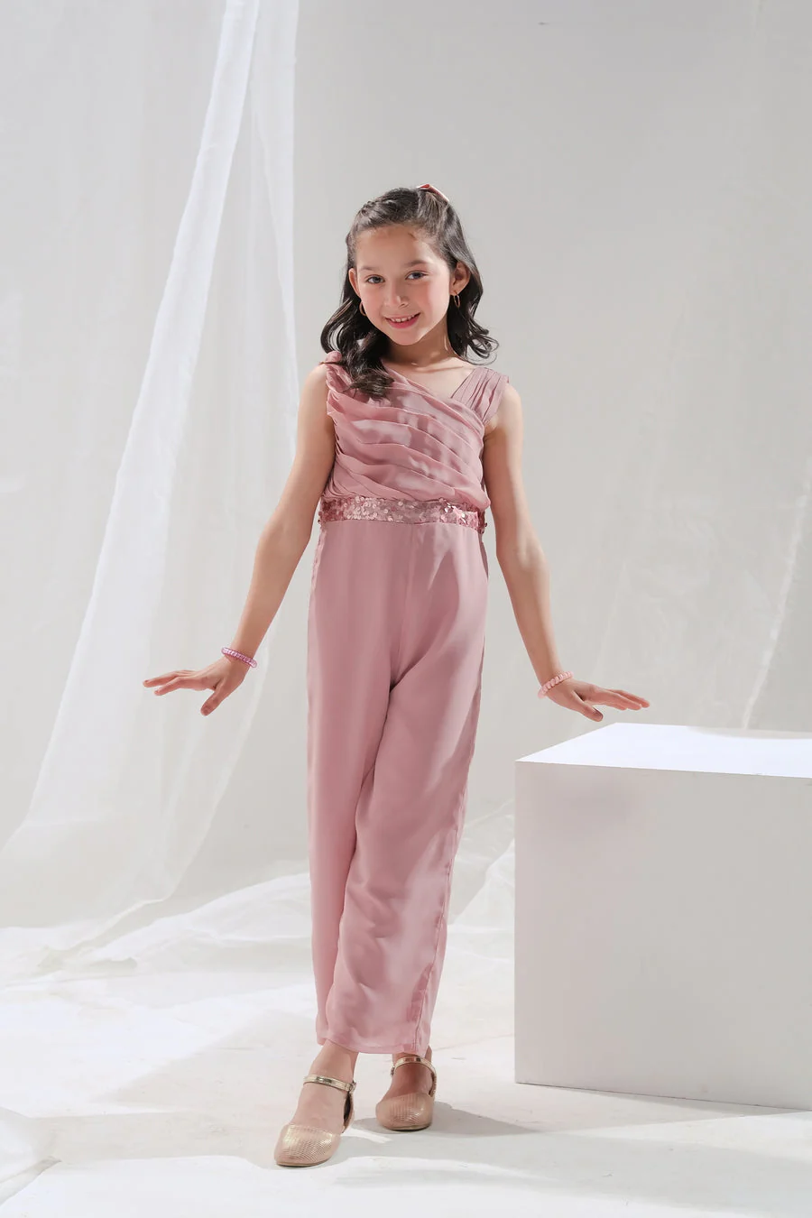 Sprinkles Stitched 1 Piece Formals Jumpsuit Kids Suit-Pearl Glow - Jumpsuit