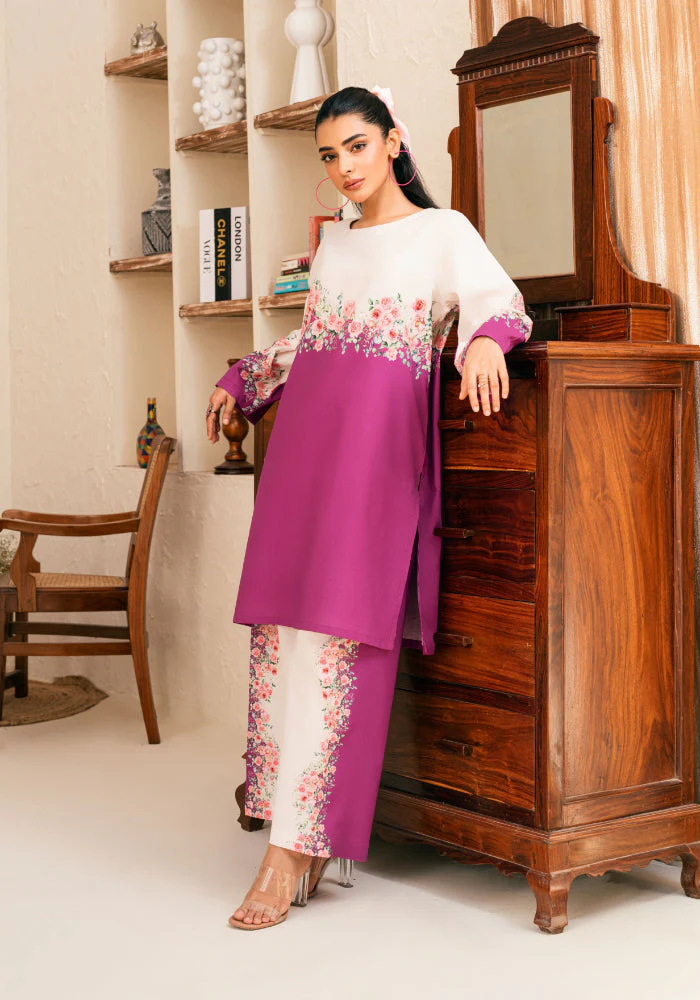 Amal Stitched 2 Piece Summer Cambric Collection-Peony - Image 2