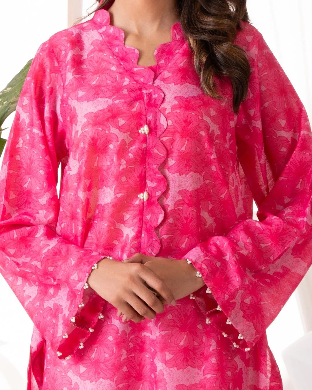 Ayla Studio Stitched PRINTED ESSENTIAL 2PC - Pink Passion - Image 3