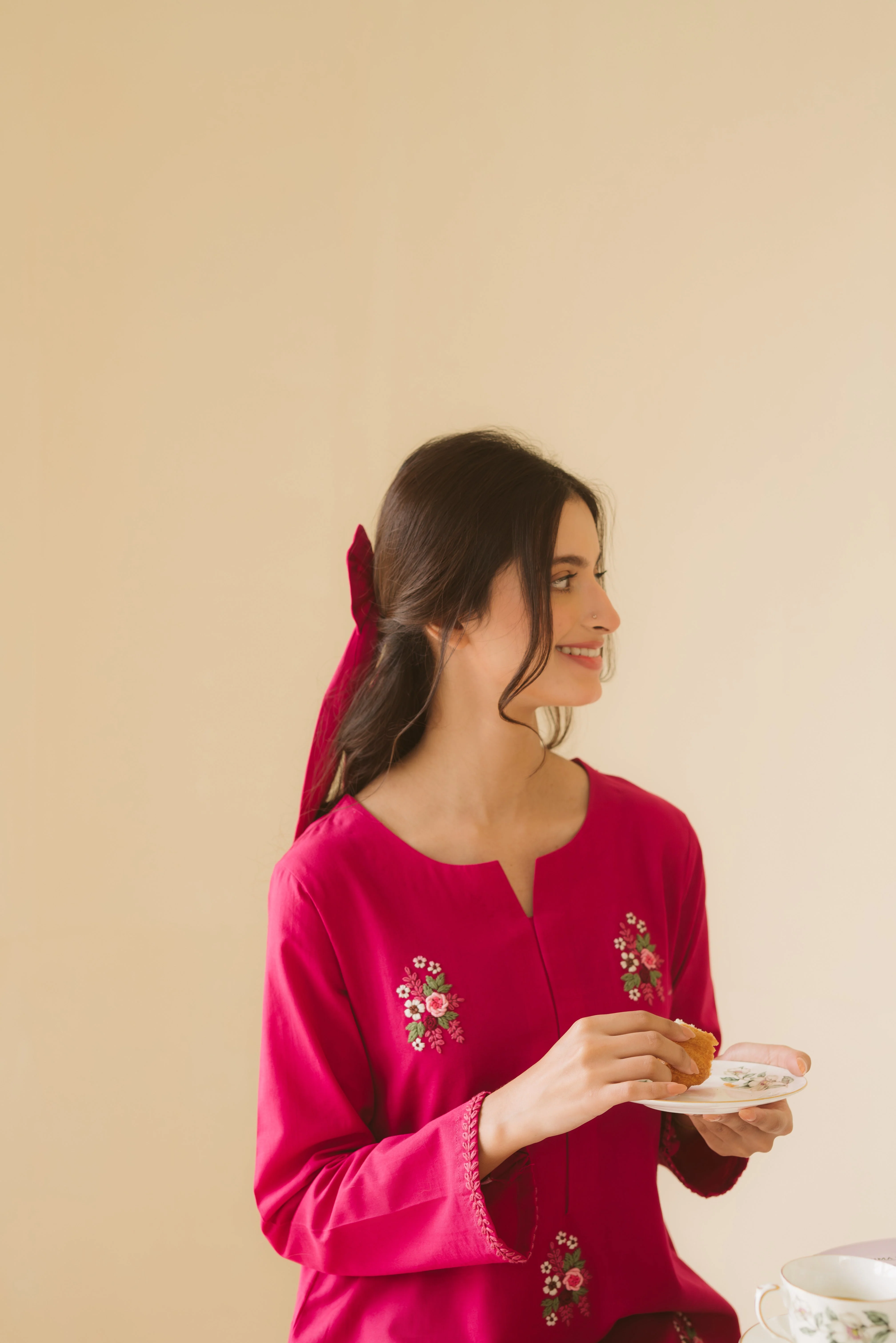 Dear October By Pashma Khan Stitched Co Ords Suit-Pink Sorbet - Image 3