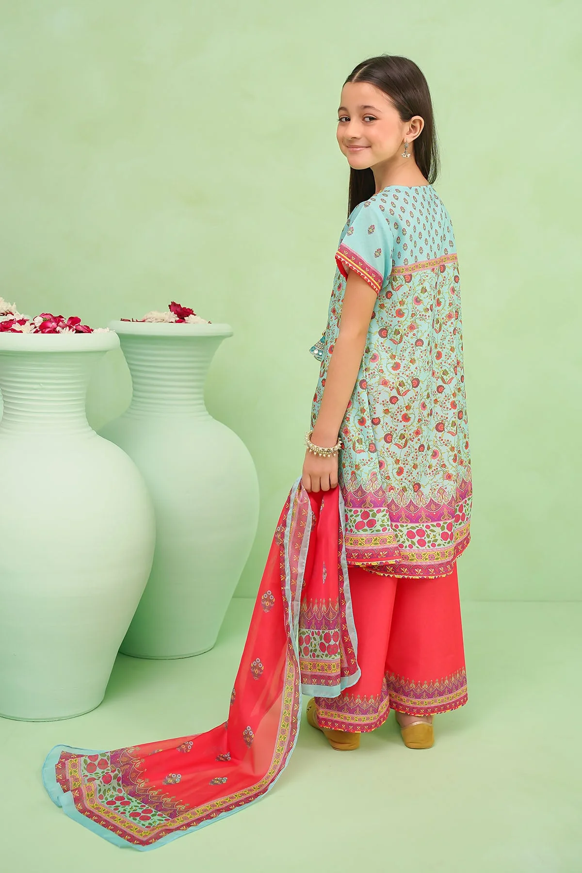 Ochre Clothing Poly Lawn Digital Printed 3 Pc Suit-INDP-50 - Image 5