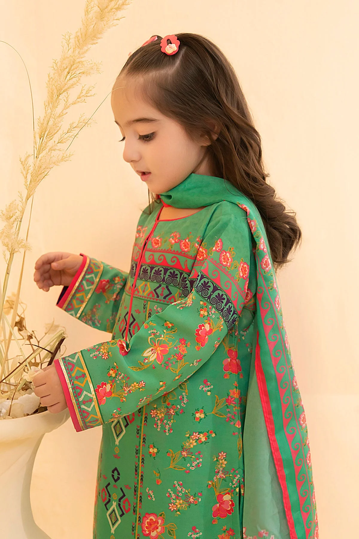 Ochre Clothing Poly Lawn Digital Printed 3 Pc Suit-INDP-53 - Image 3