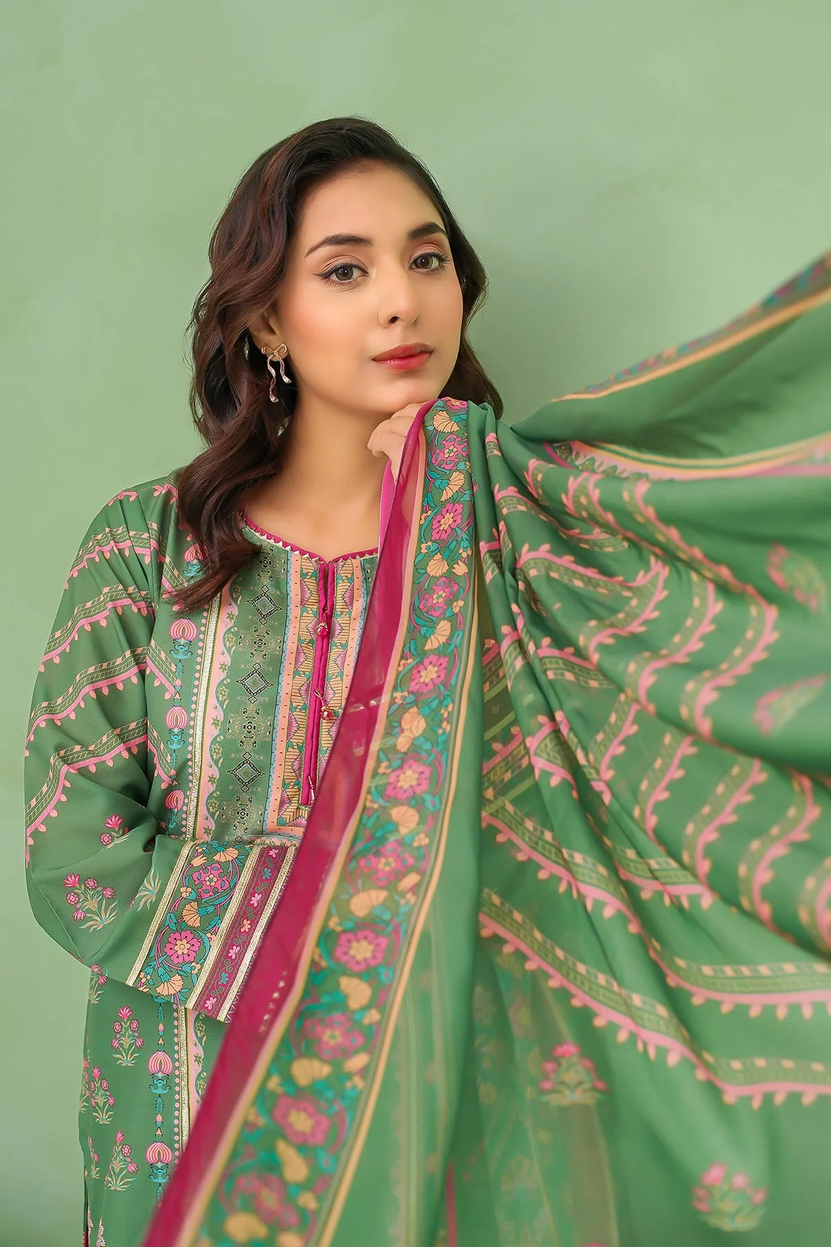Ochre Clothing Poly Lawn Digital Printed 3 Pc Suit-SDPF-10 - Image 2