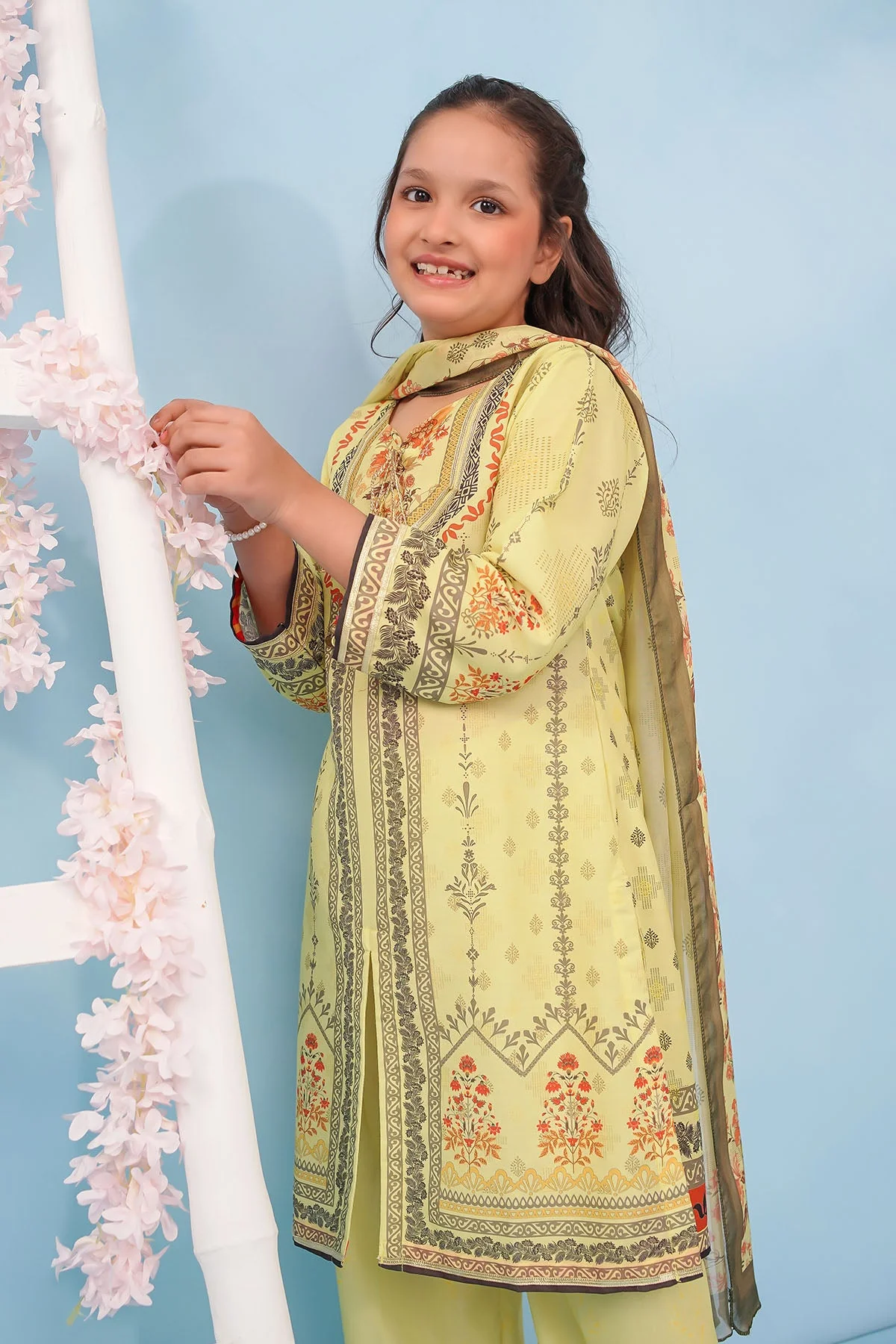 Ochre Clothing Poly Lawn Digital Printed 3 Pc Suit-CORF-43 - Image 2