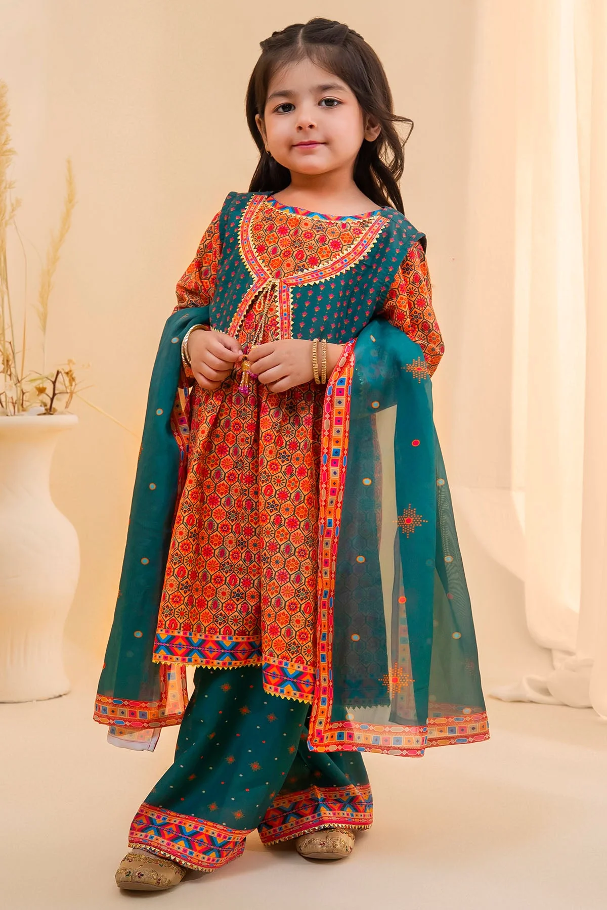 Ochre Clothing Poly Lawn Digital Printed 3 Pc Suit-INDP-68