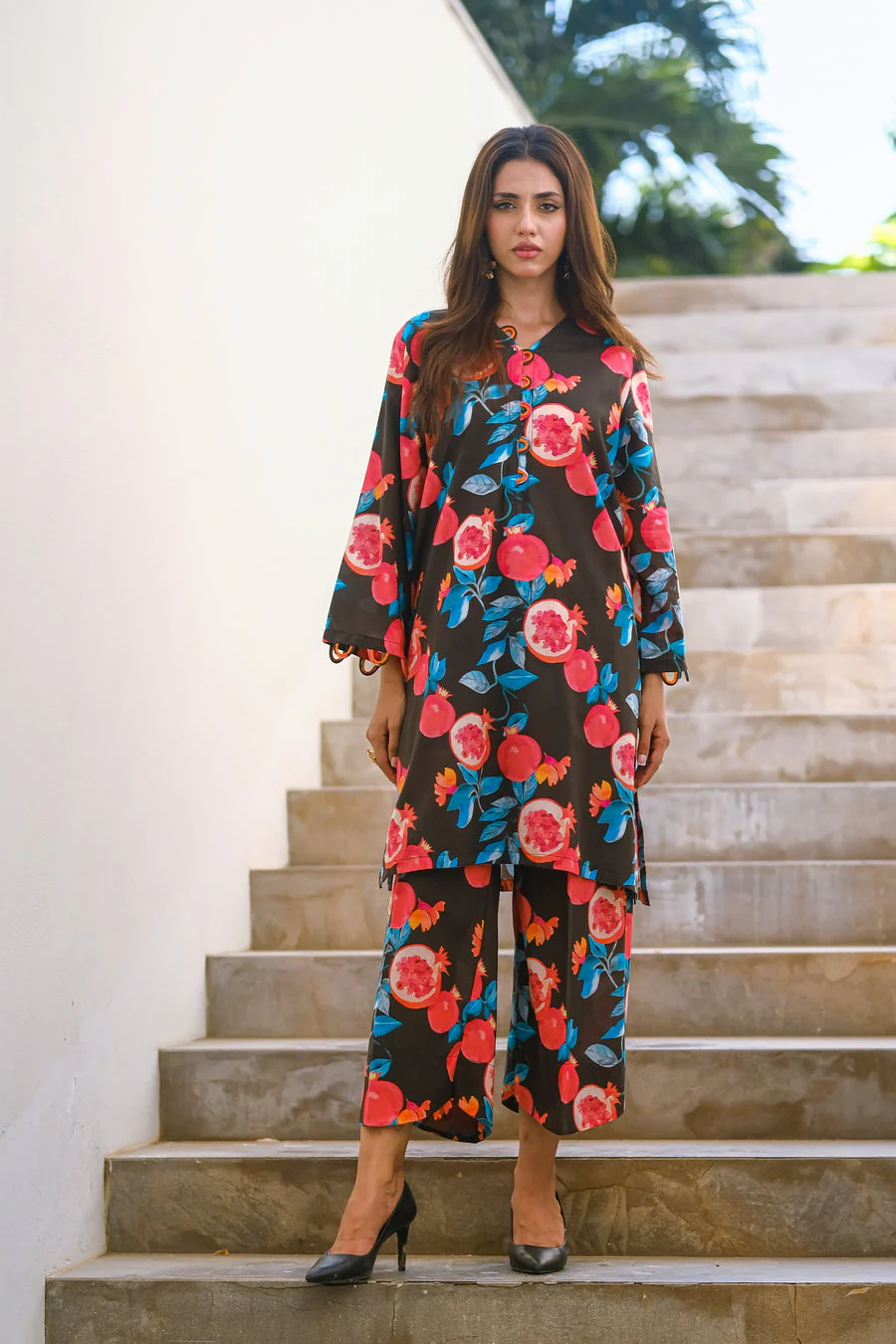 Sprinkles Stitched 2 Piece Summer Luxury Lawn Women Suit-Pomo - 2-Piece Luxury Lawn Set - Image 6