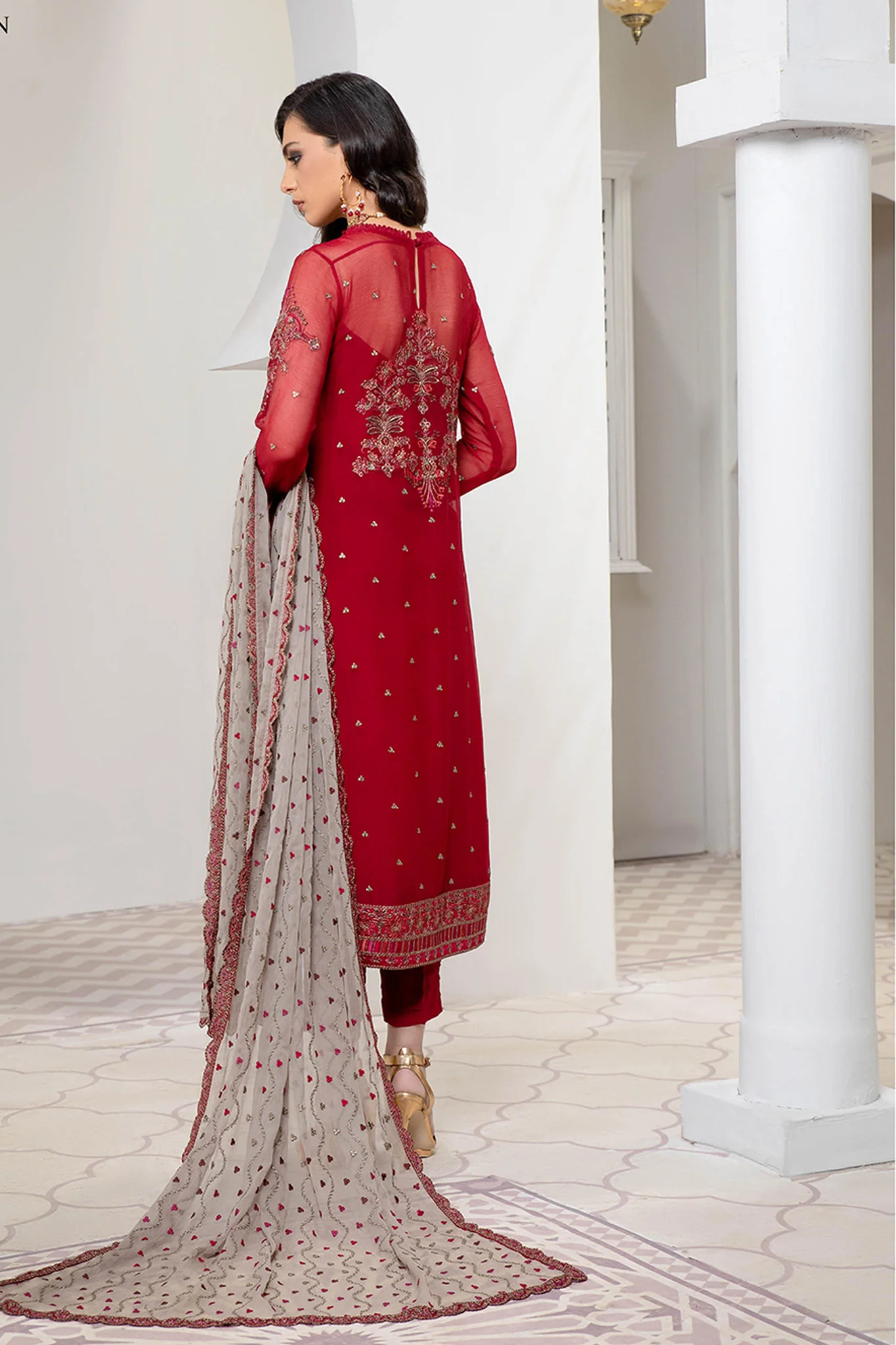 Preesia by Zarif Unstitched 3 Piece Luxury Formal Wear Suit-ZP-06 - Image 2