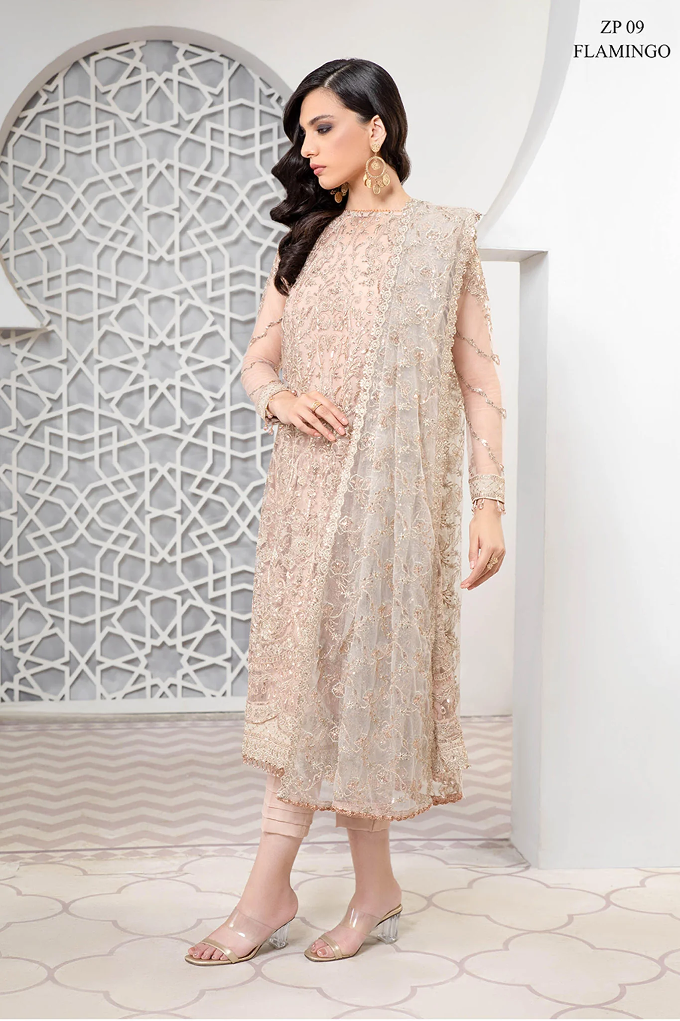 Preesia by Zarif Unstitched 3 Piece Luxury Formal Wear Suit-ZP-09