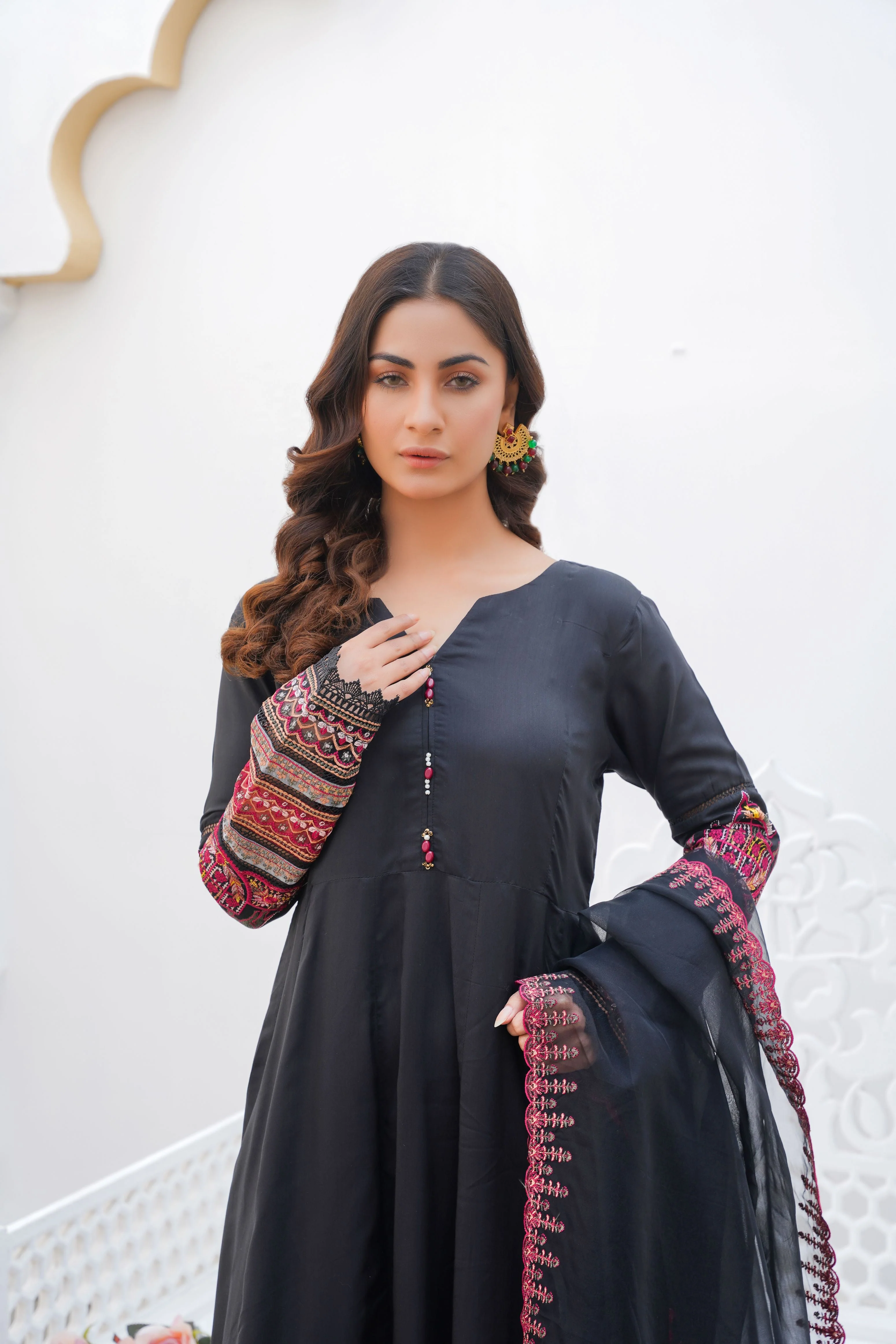 Threads & Weaves Stitched 3 Piece Pret Emb Viscose Collection-10 - Image 4