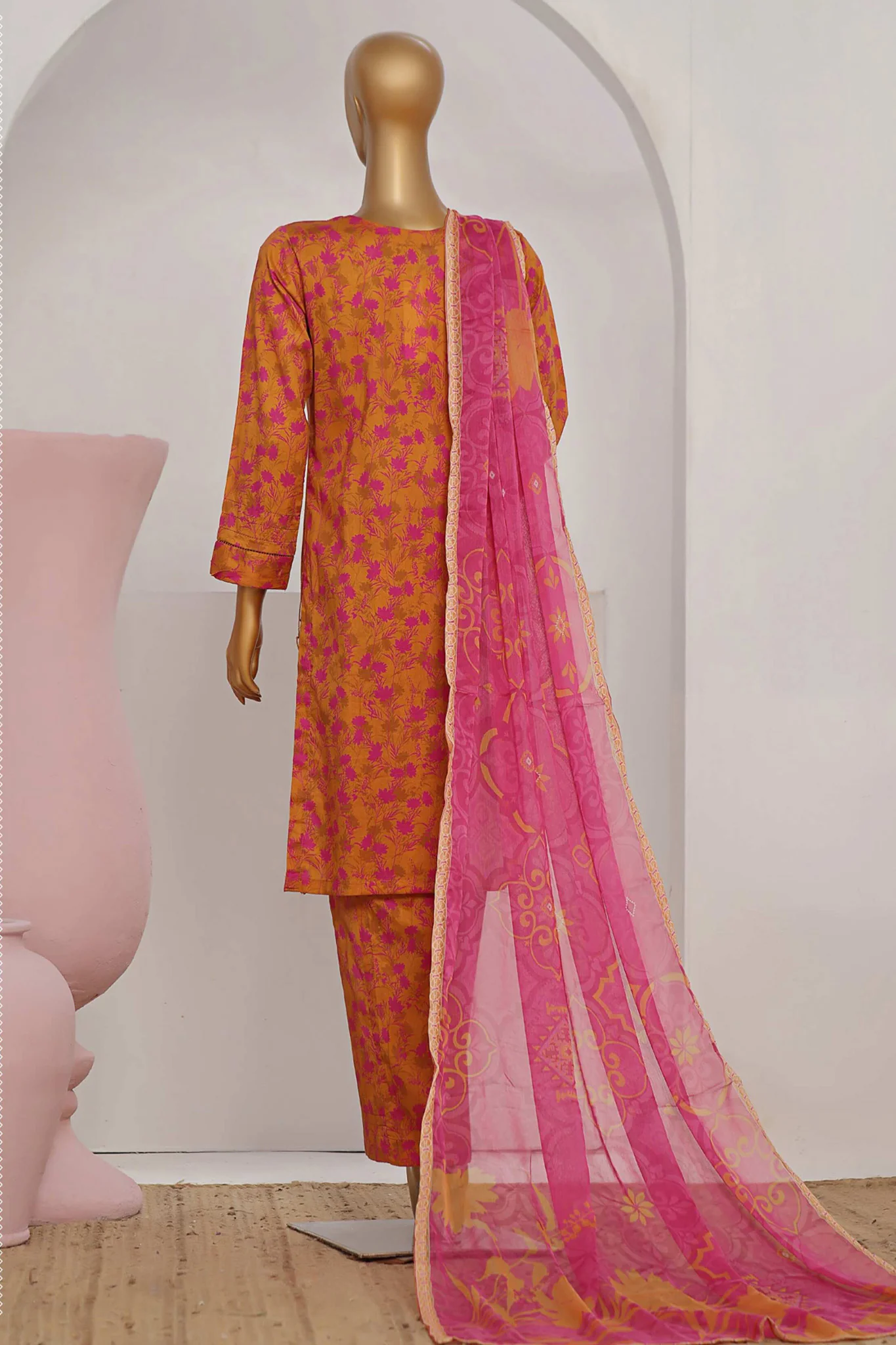 Print And Needle By HZ Stitched 3 Piece Cutwork Cotton Vol-02 Suit-ECL-407 - Image 3