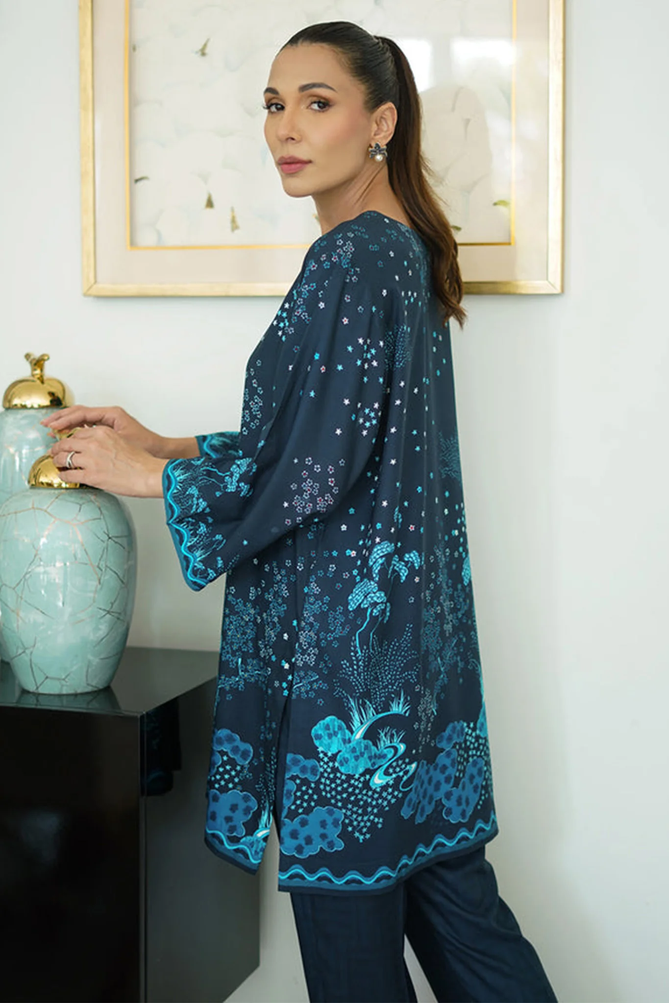Print Edit By Sahar Unstitched 2 Piece Marina Fall Suit-MT-02 - Image 5
