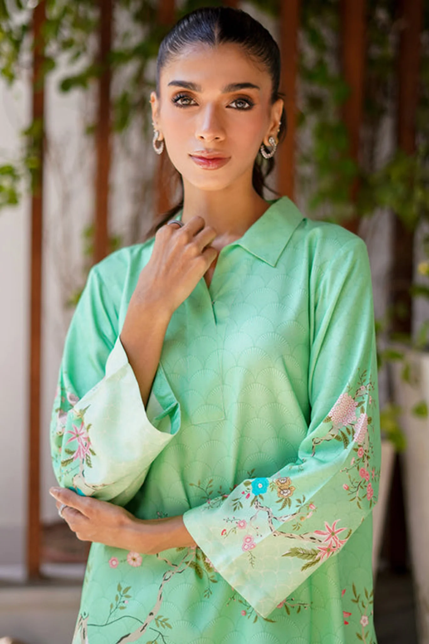 Print Edit By Sahar Unstitched 2 Piece Marina Fall Suit-MT-06 - Image 2