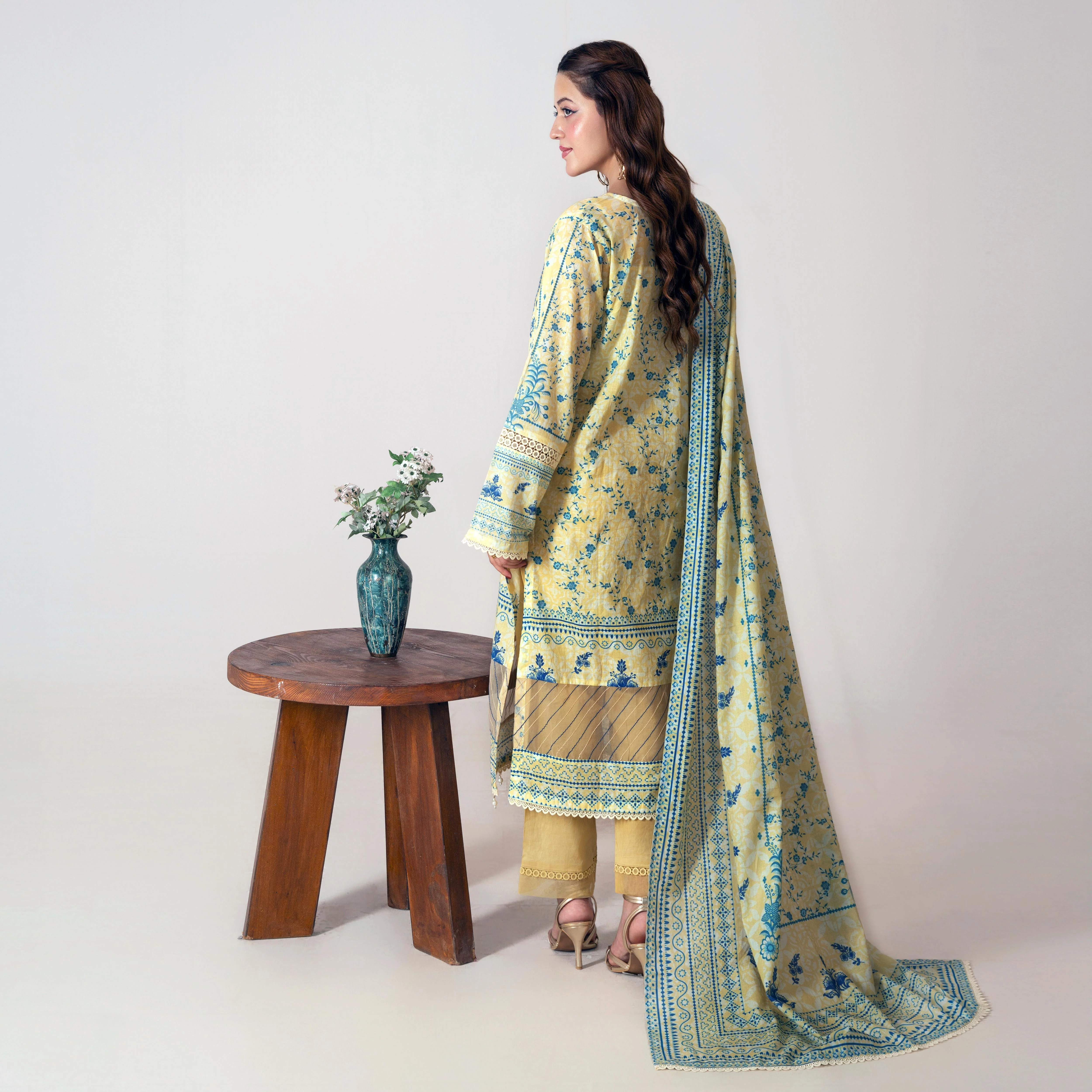 Ahlam By Safa Textile Printed Lemon 3pc suit - Image 5