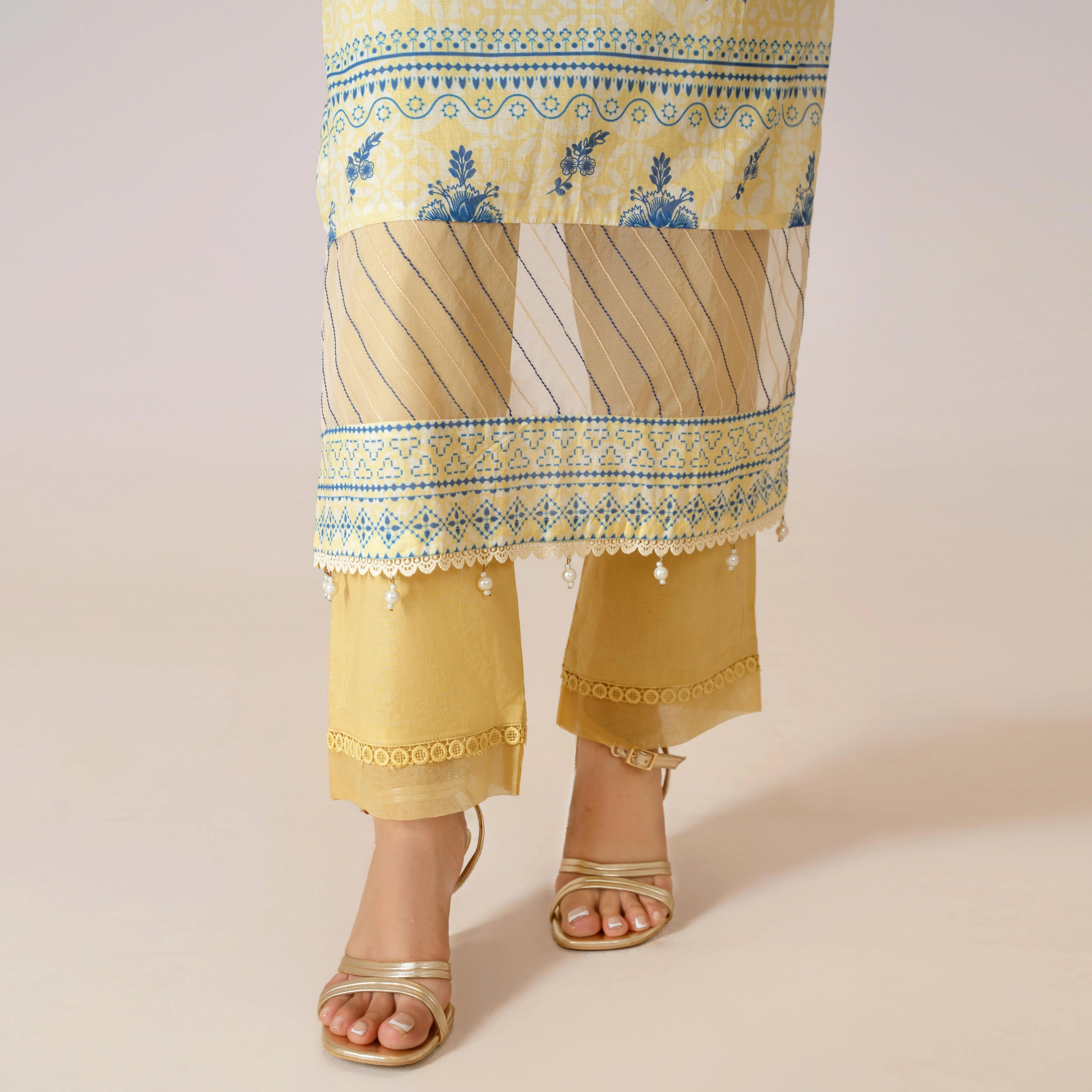 Ahlam By Safa Textile Printed Lemon 3pc suit - Image 7
