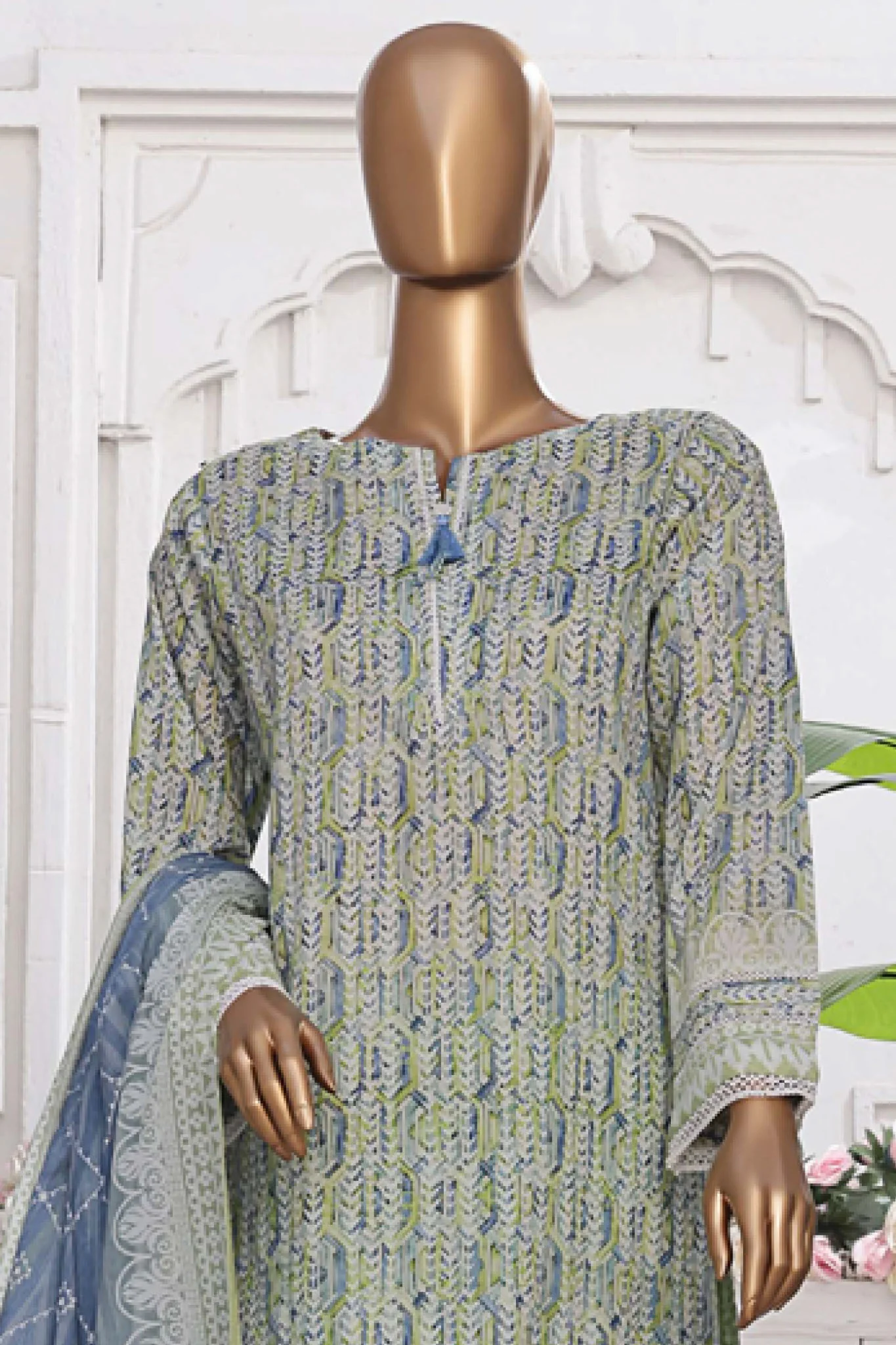 Printkari By HZ Stitched 3 Piece Emb Chikankari Vol-02 Suit-PEC-201 - Image 2