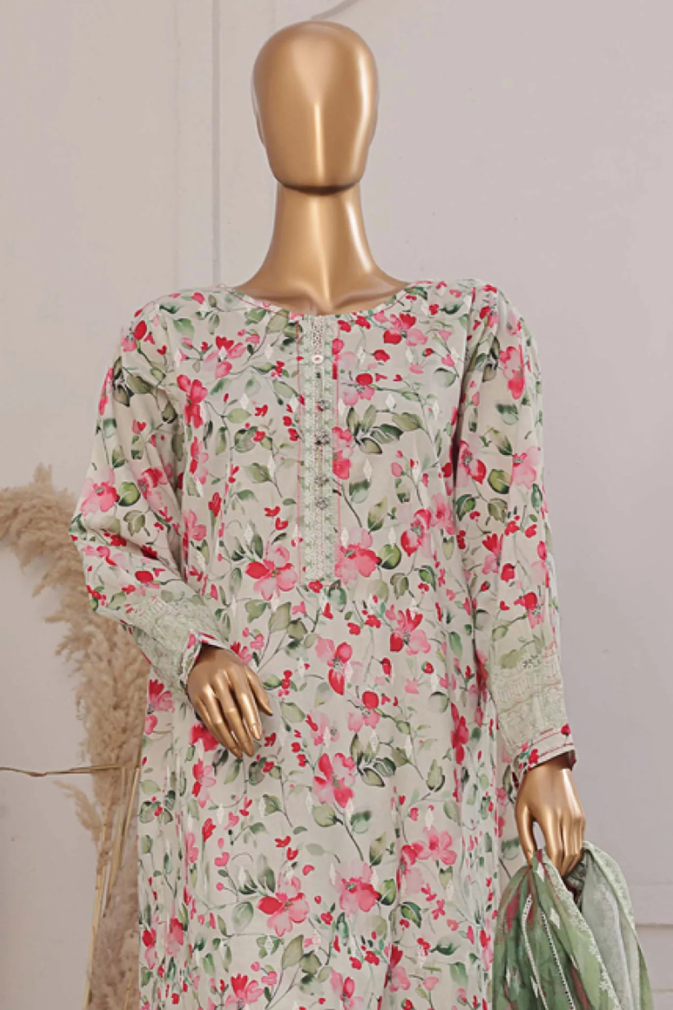 Printkari By HZ Stitched 3 Piece Emb Chikankari Vol-02 Suit-PEC-204 - Image 2