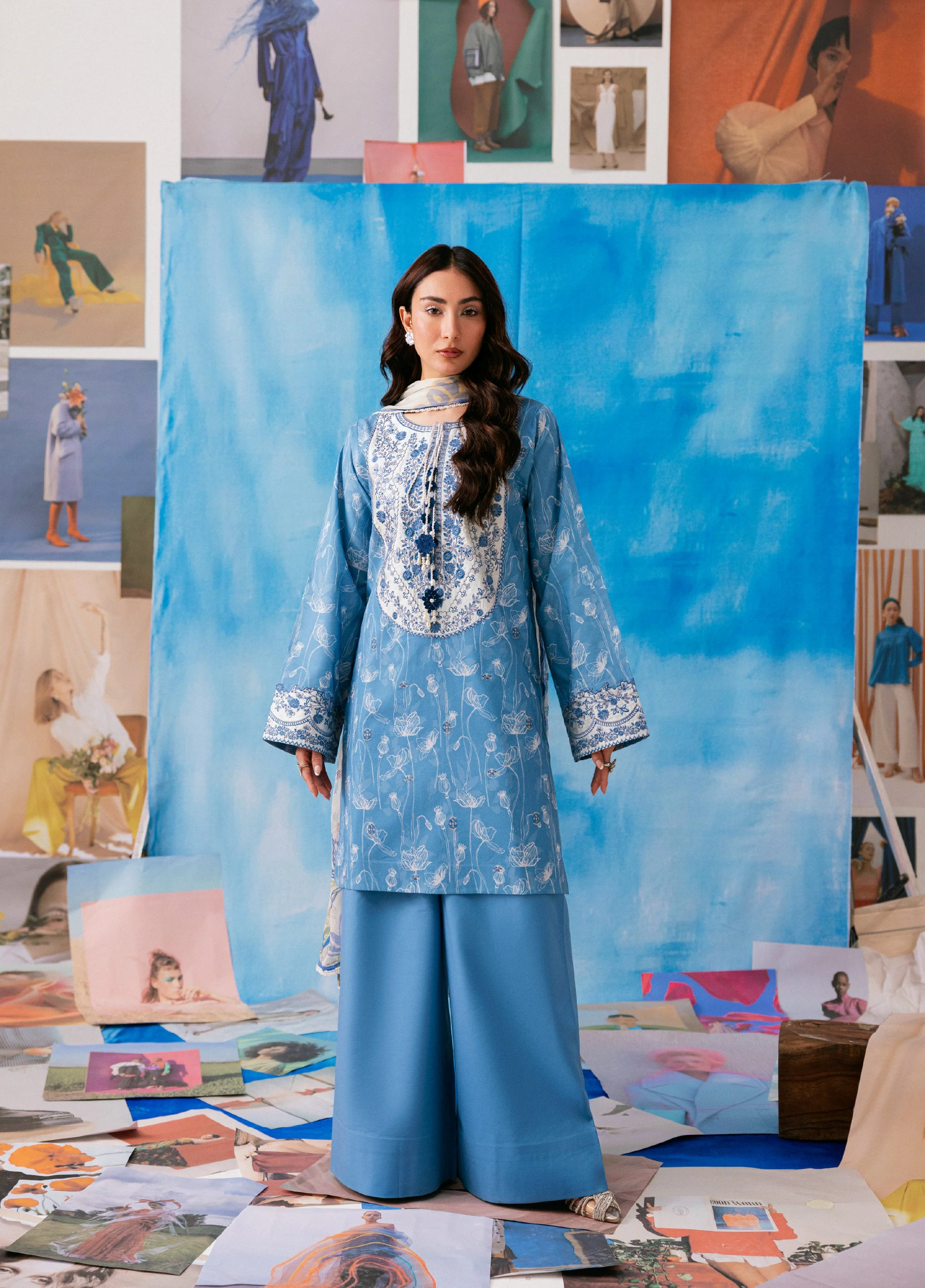 Zync By Florent Unstitched 3 Piece Printkari Lawn Suit-FZ-2B