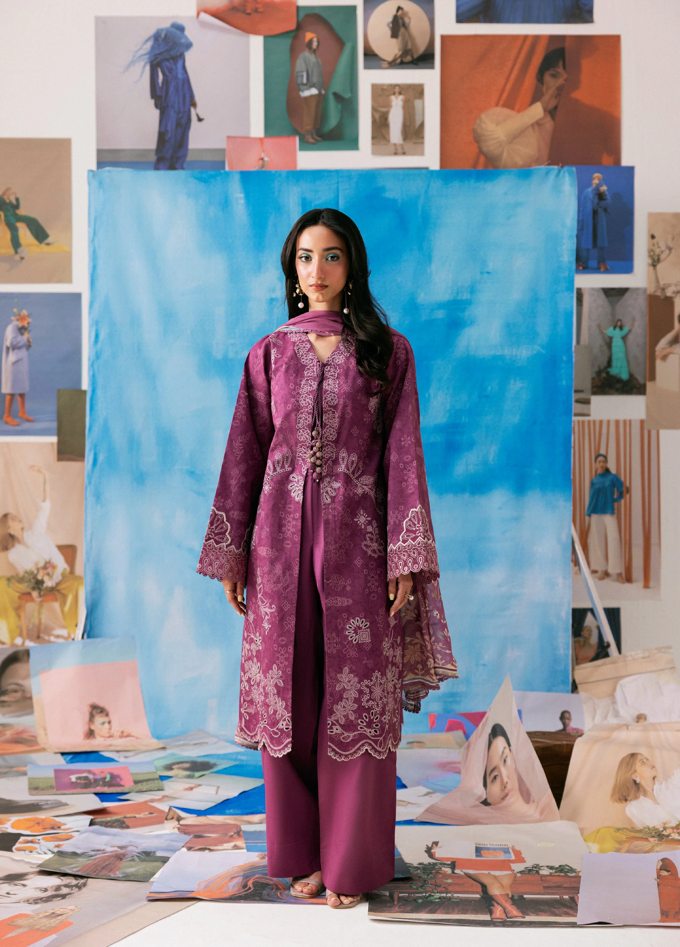 Zync By Florent Unstitched 3 Piece Printkari Lawn Suit-FZ-6A