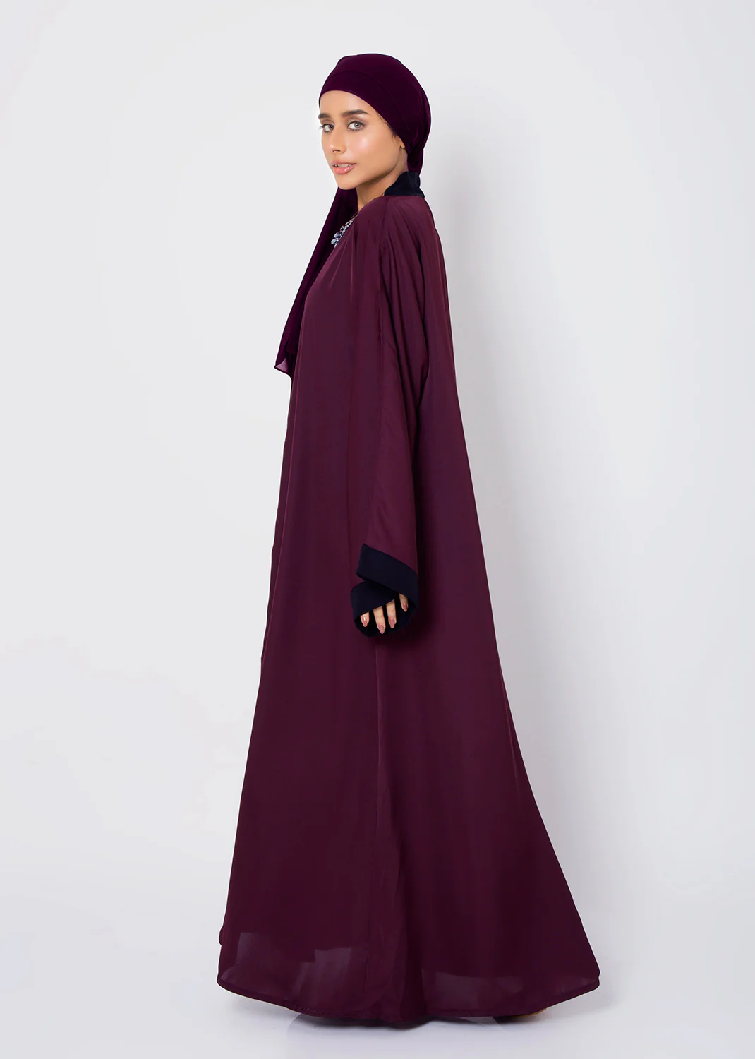 Abaya.Pk Pristine Plum Abaya - Image 4