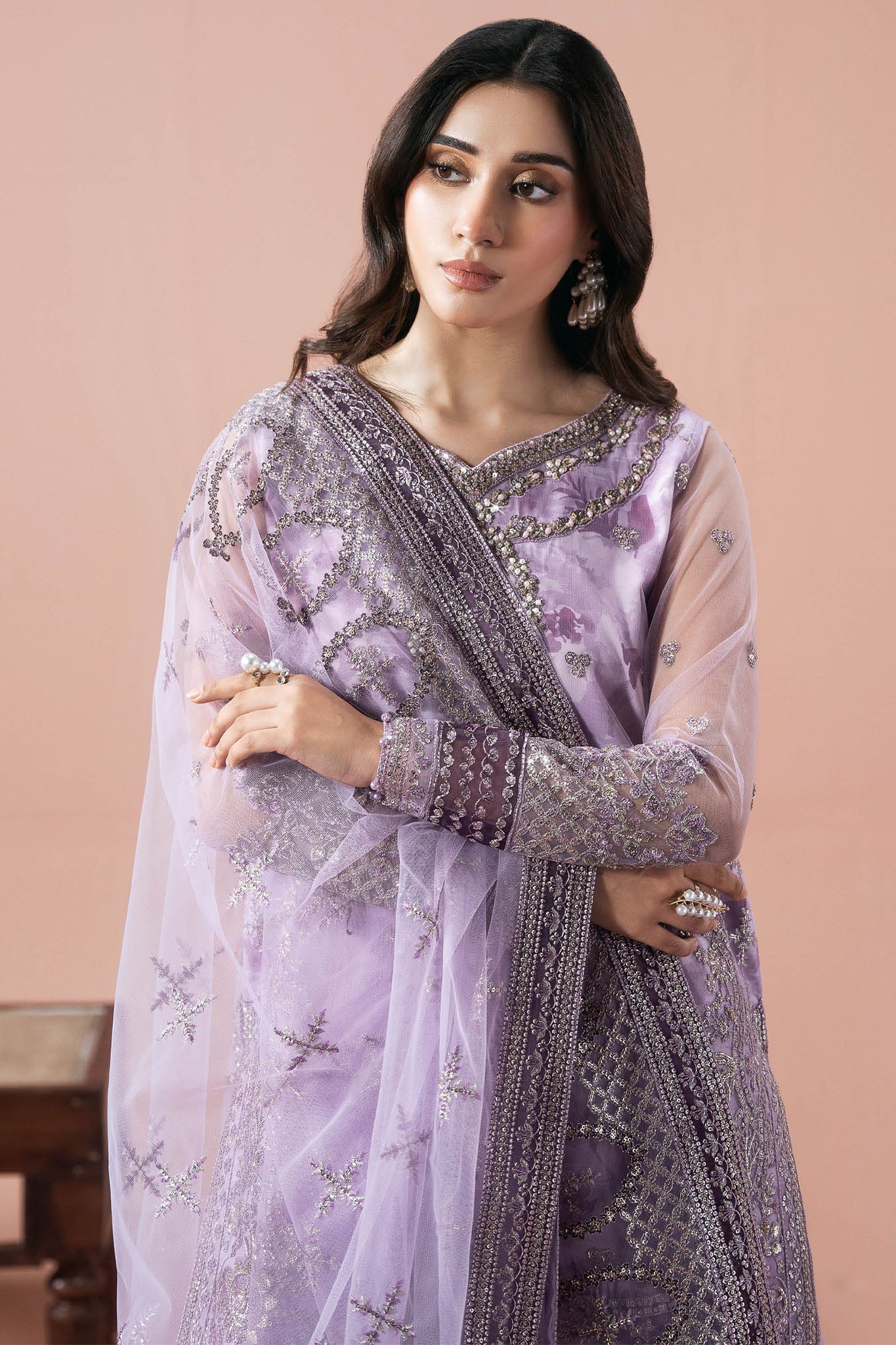 Rangeen By Ramsha Unstitched 3 Piece Luxury Festive Formals Vol-01 Suit-PS-101 - Image 2