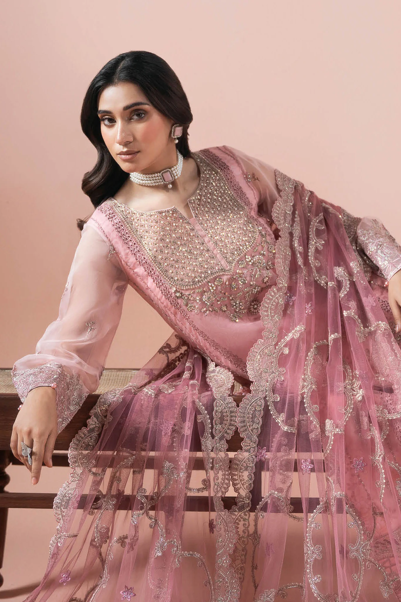 Rangeen By Ramsha Unstitched 3 Piece Luxury Festive Formals Vol-01 Suit-PS-104 - Image 4