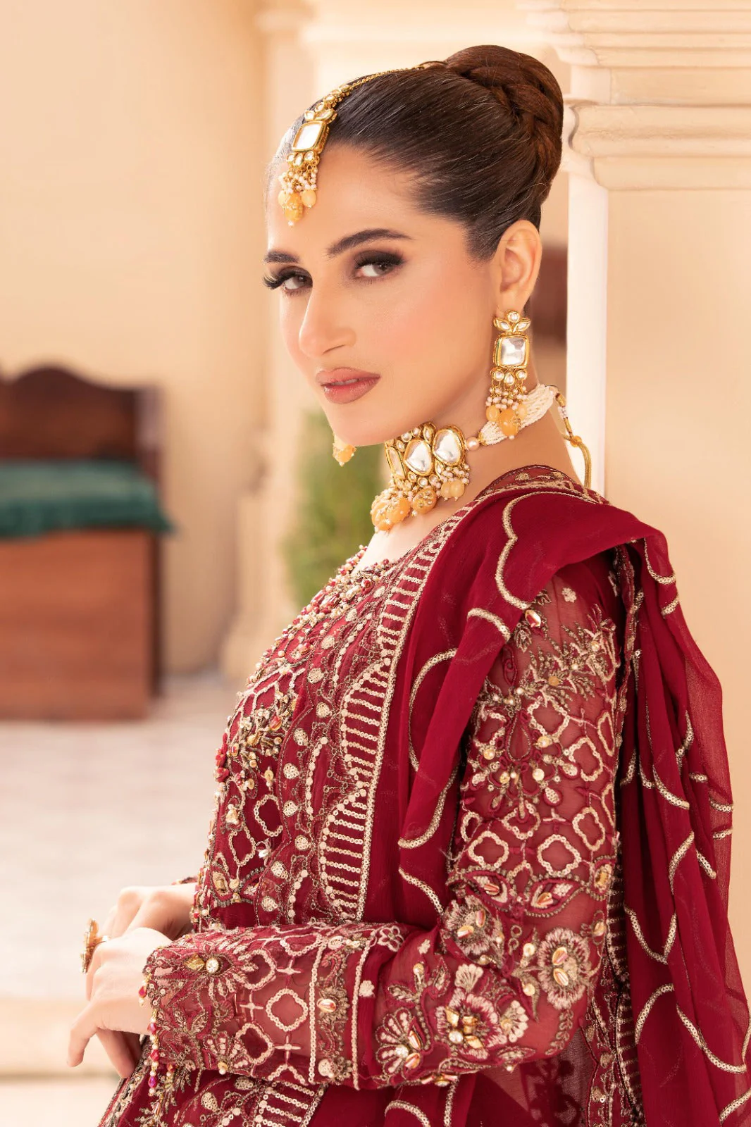Tehzeeb By Diara Couture Stitched 3 Piece Formals Suit-C. MAJESTY - PSSL-01-05 - Image 4