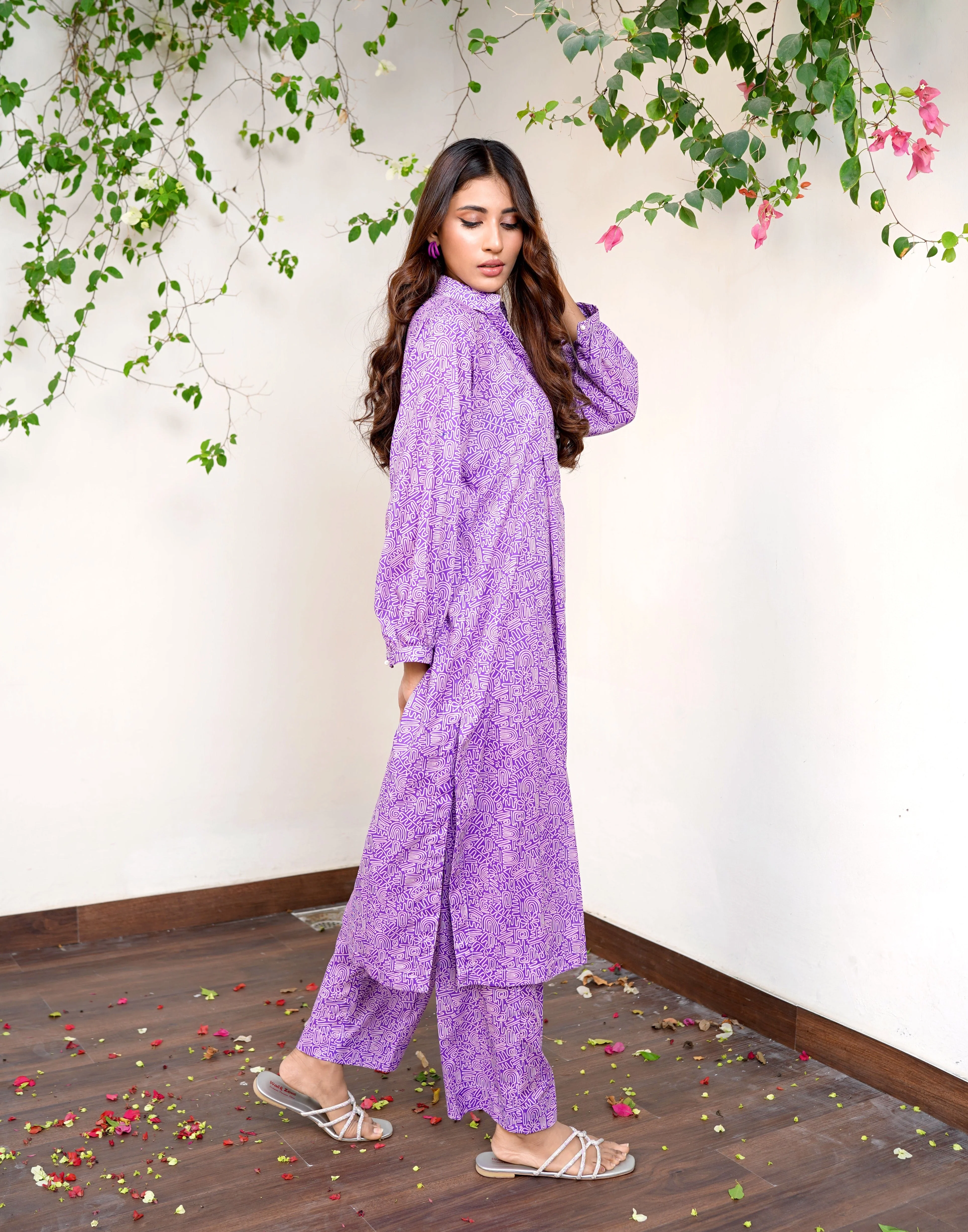 Amal Stitched 2 Piece Summer Lawn Collection-Purple Prism - Image 2