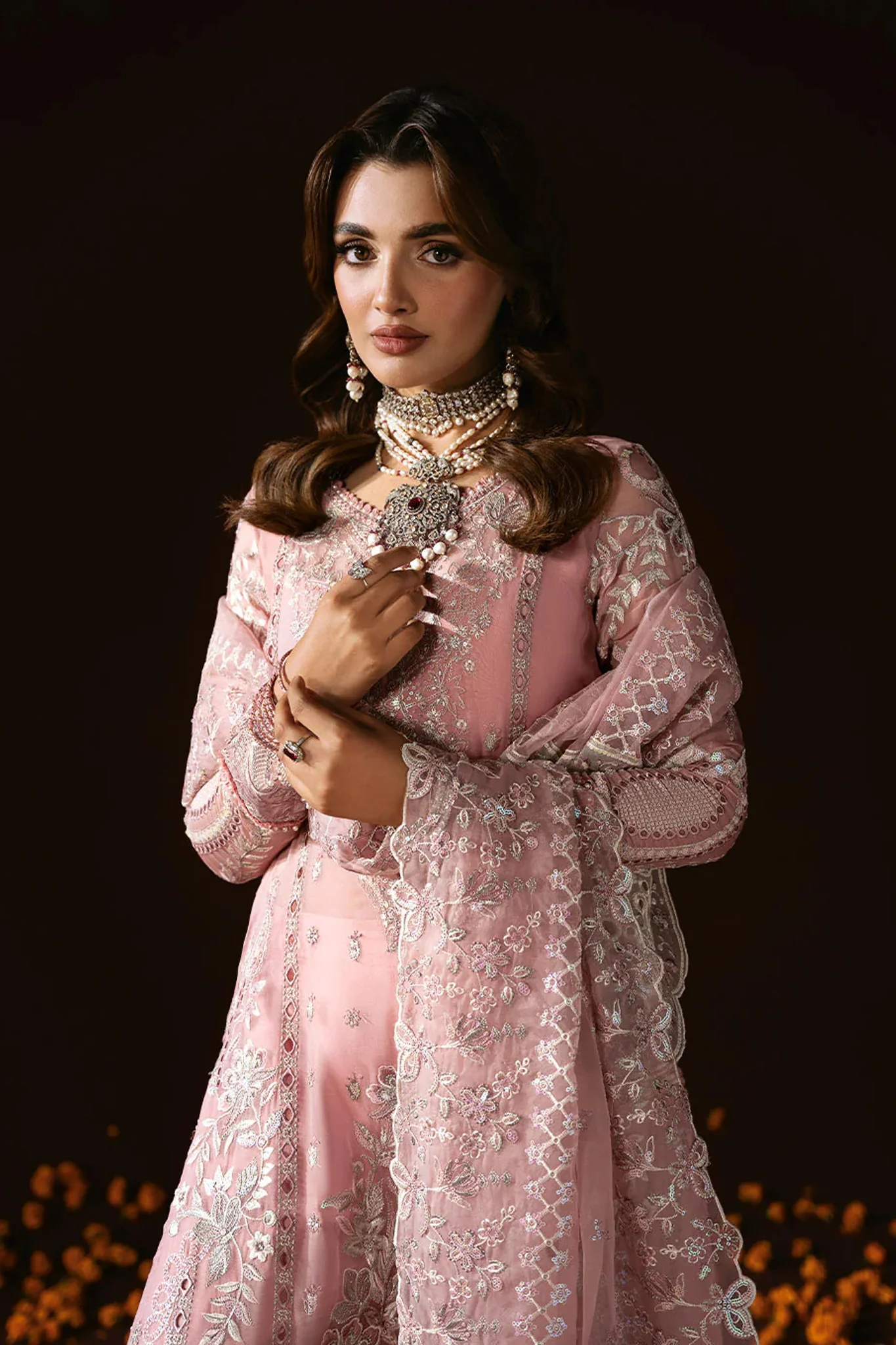 Dastak by Ramsha Unstitched 3 Piece Luxury Chiffon Vol-02 Suit-Q-202 - Image 2
