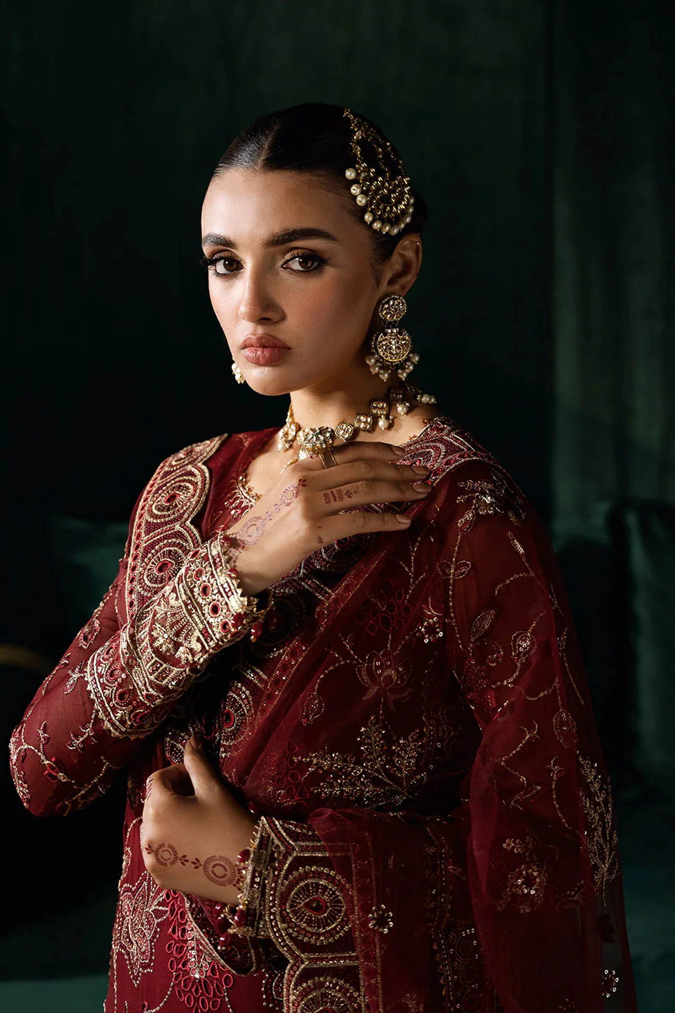 Dastak by Ramsha Unstitched 3 Piece Luxury Chiffon Vol-02 Suit-Q-203 - Image 2
