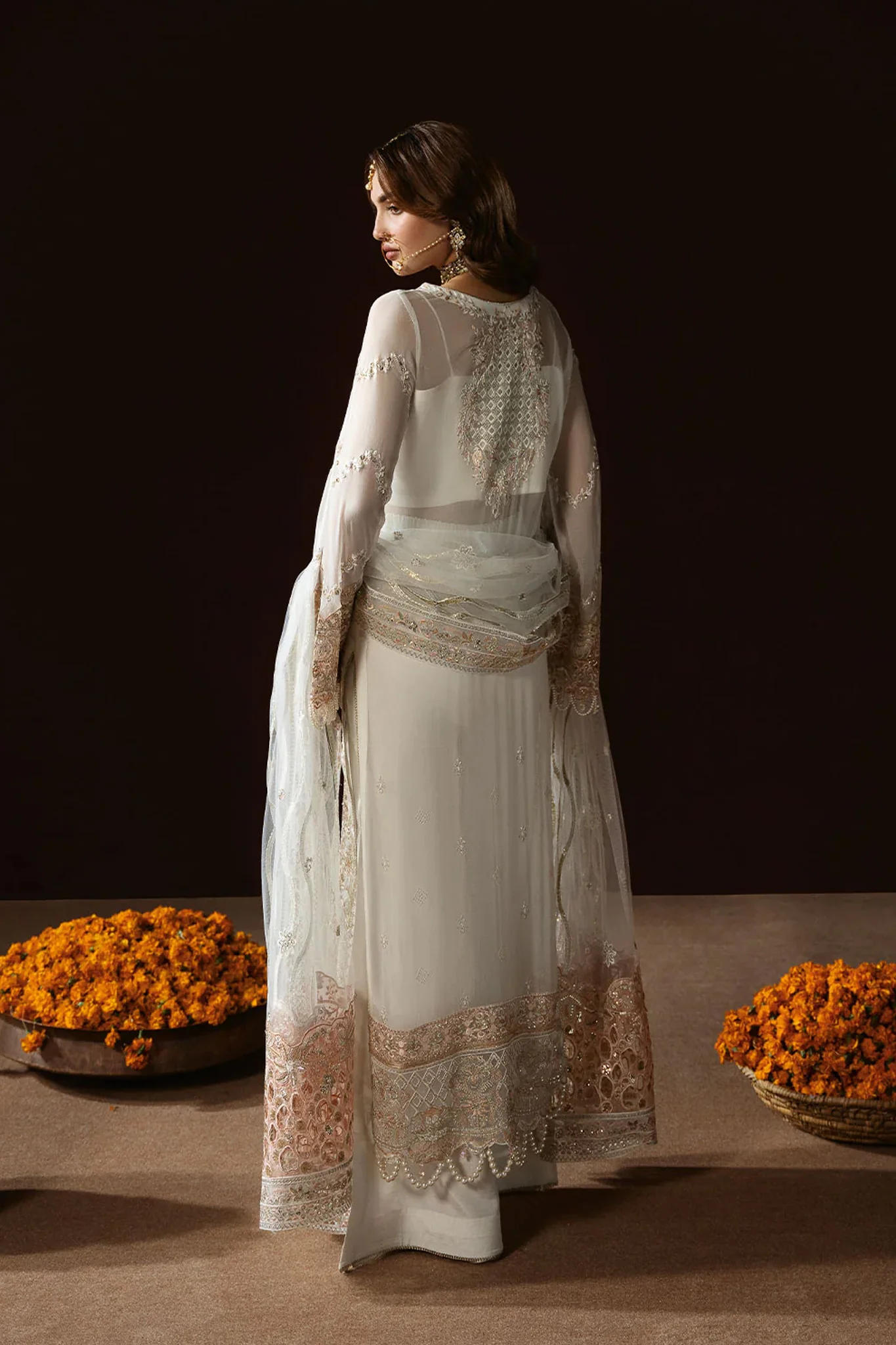 Dastak by Ramsha Unstitched 3 Piece Luxury Chiffon Vol-02 Suit-Q-204 - Image 4