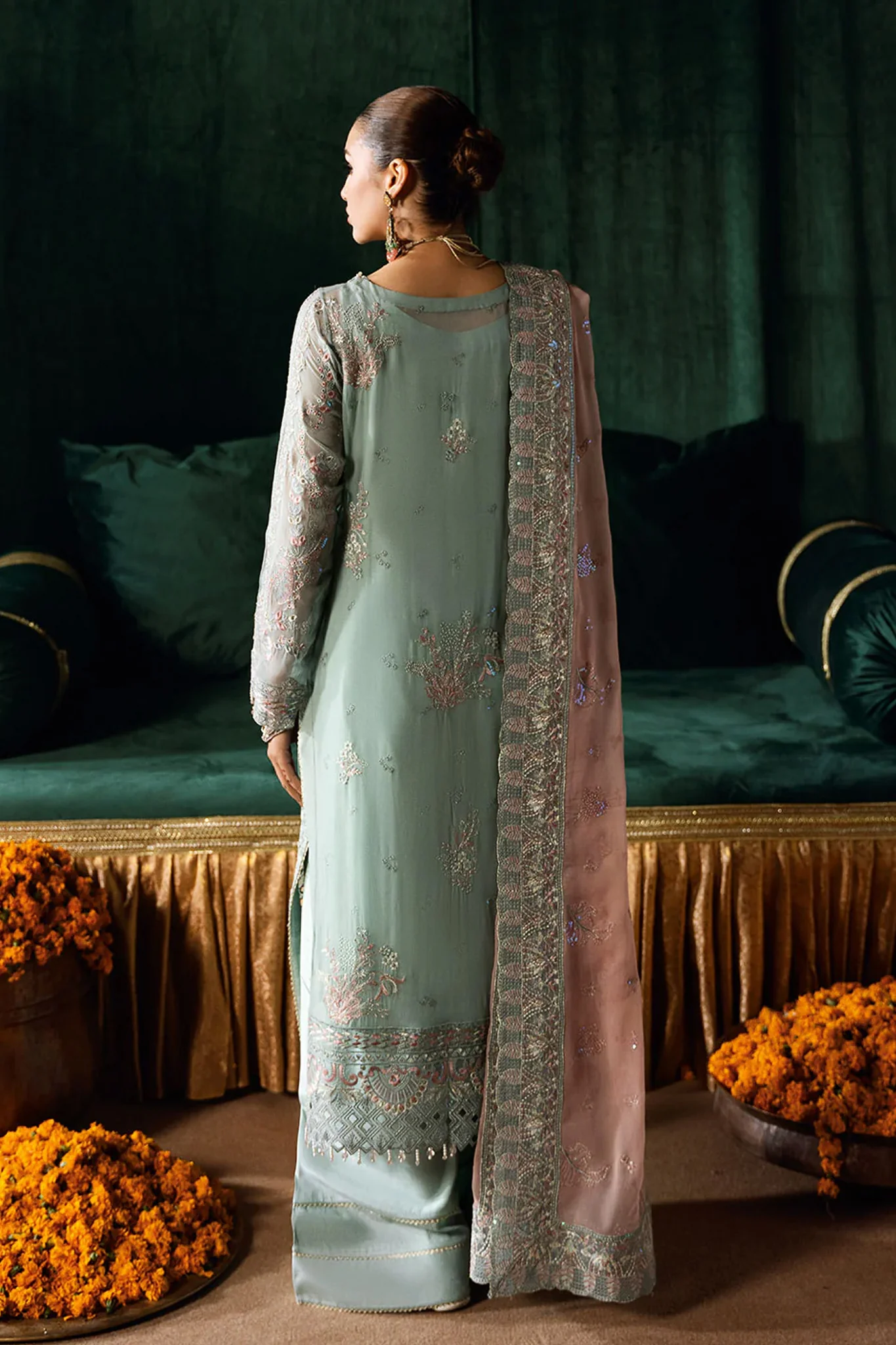 Dastak by Ramsha Unstitched 3 Piece Luxury Chiffon Vol-02 Suit-Q-206 - Image 4