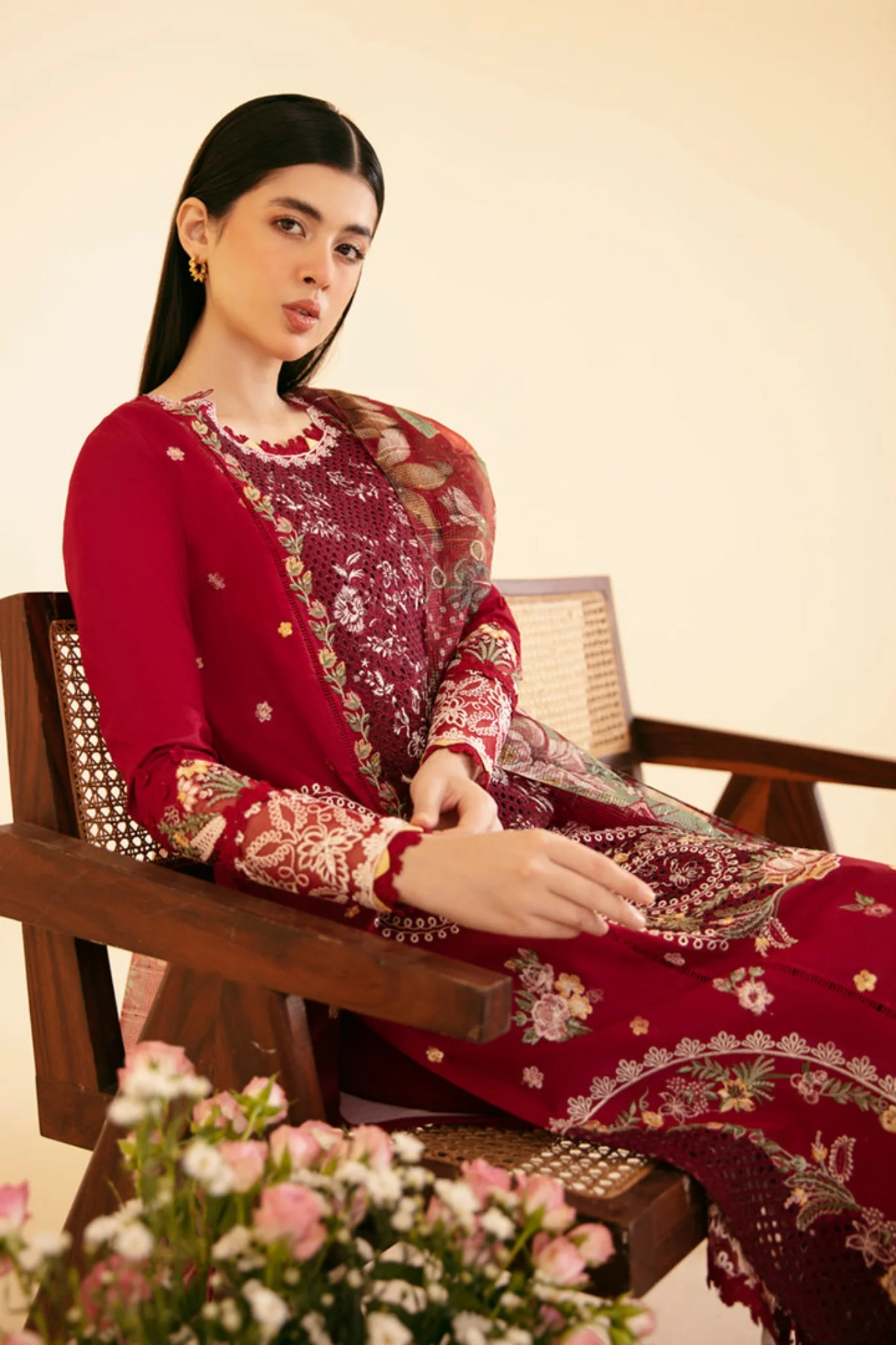 Qlinekari By Qalamkar Unstitched 3 Piece Emb Lawn Suit-SQ-04-Larmina - Image 2