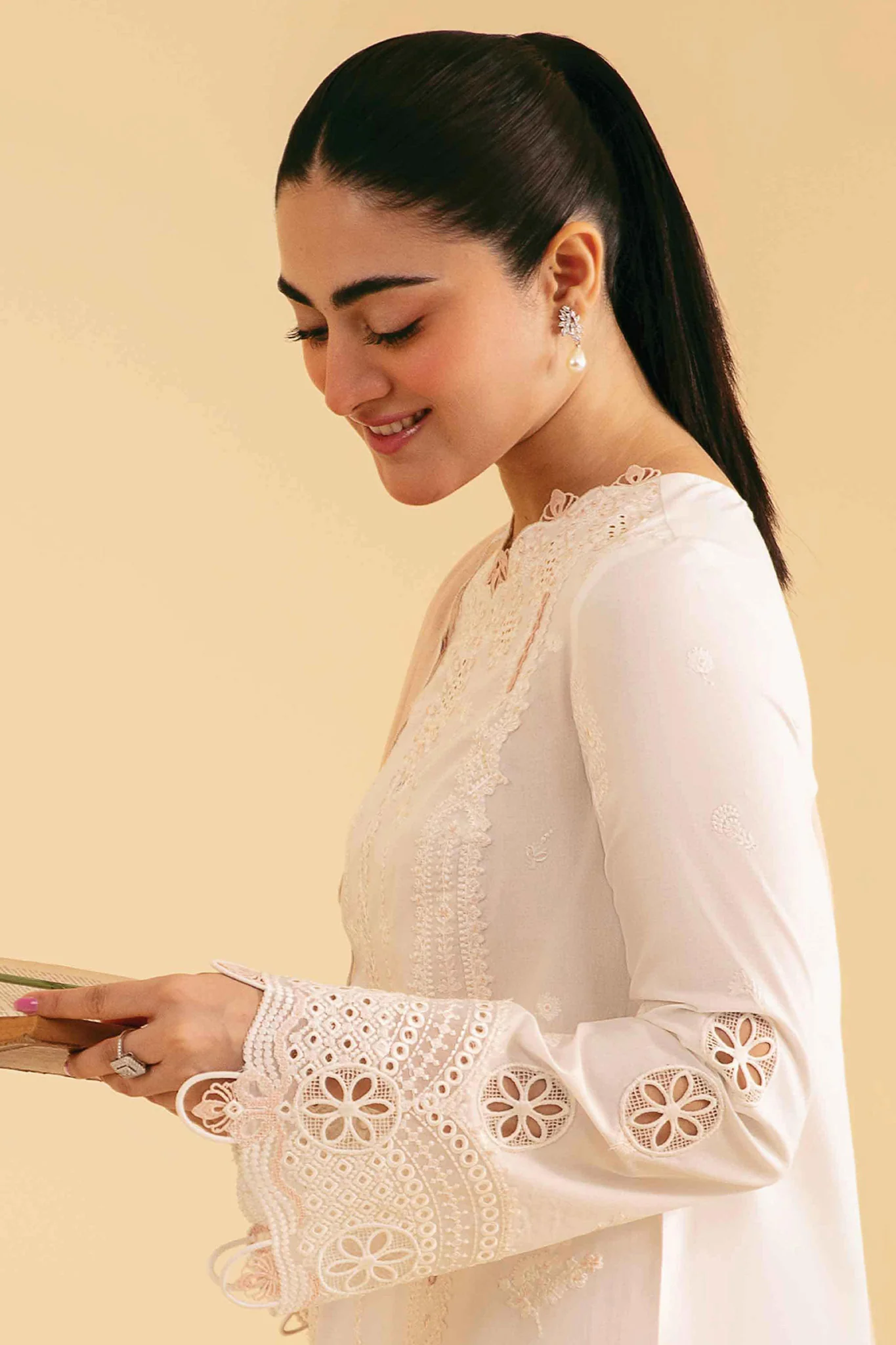 Qlinekari By Qalamkar Unstitched 3 Piece Emb Lawn Suit-SQ-07-Carmin - Image 2