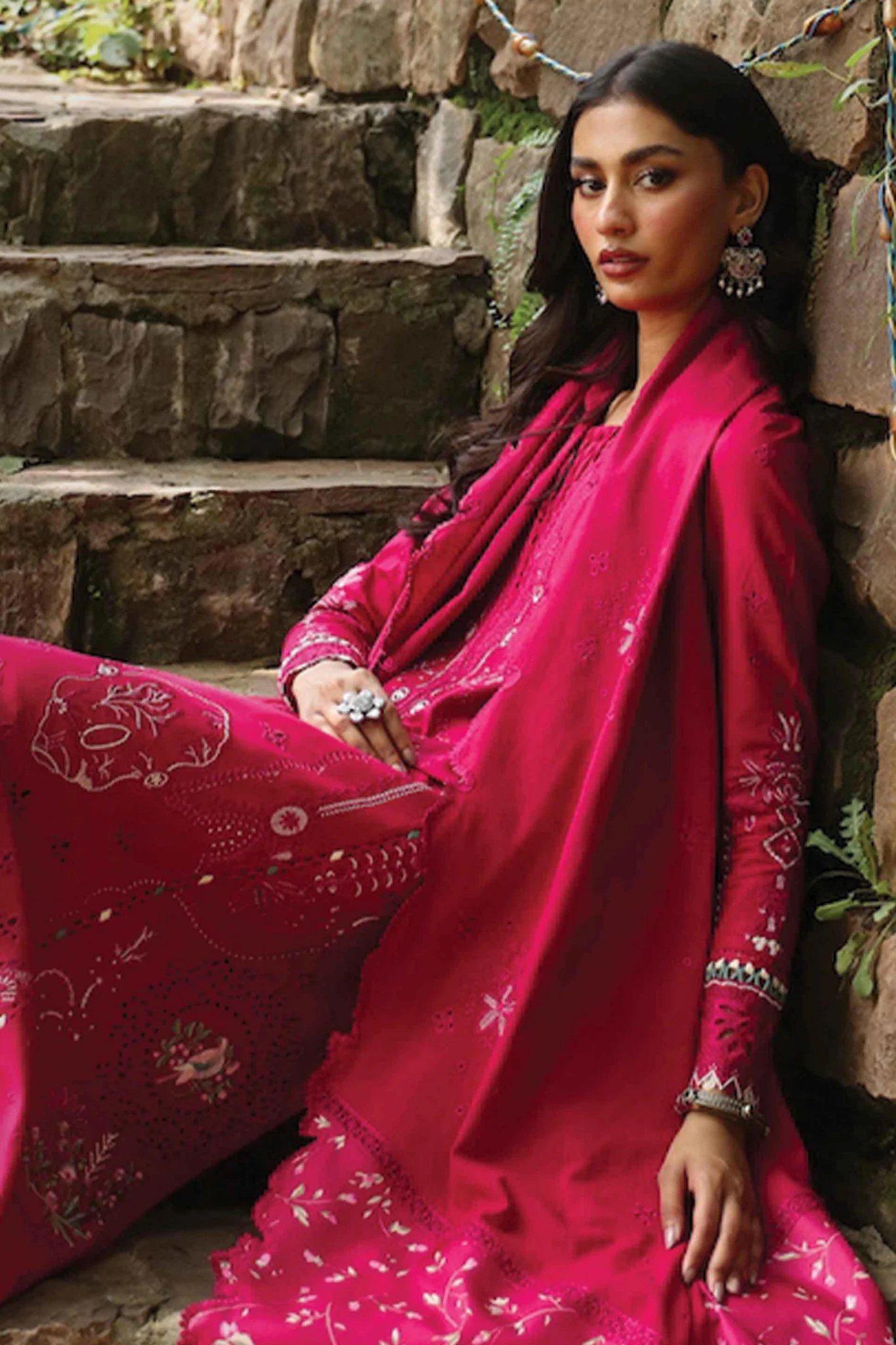 Qlinekari By Qalamkar Unstitched 3 Piece Emb Linen Suit-LM-13-Tara - Image 3