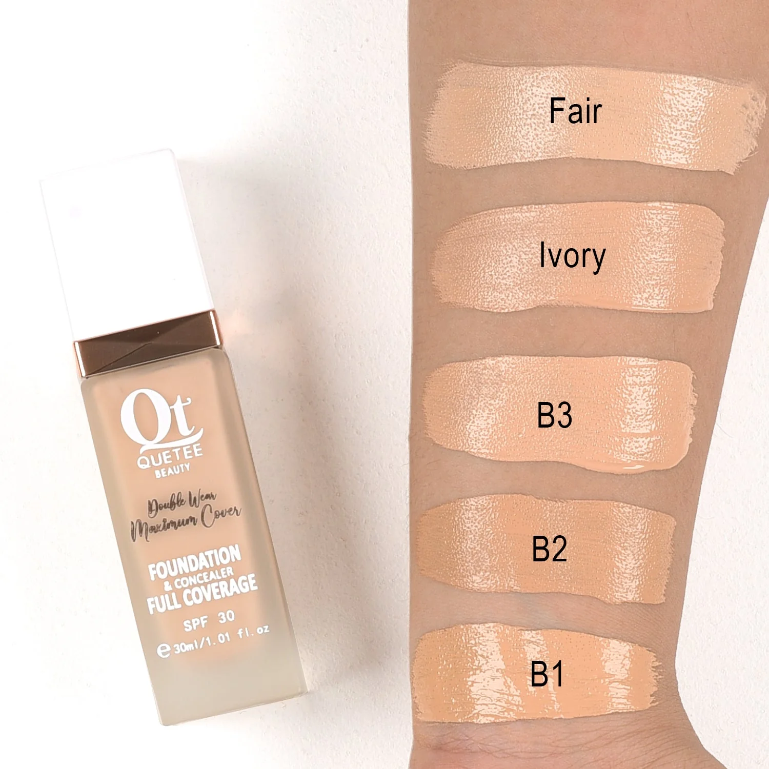 Quetee Beauty Full Coverage Foundation 30ml - Image 2