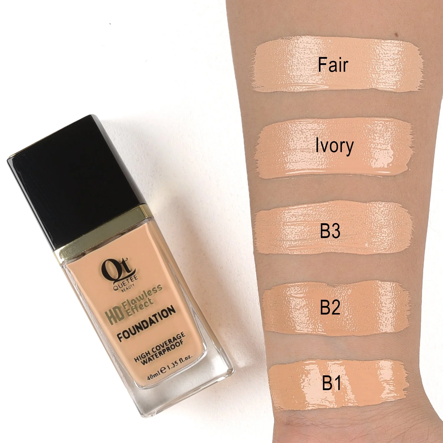 Quetee Beauty High Coverage Waterproof Foundation 40ml - Image 3