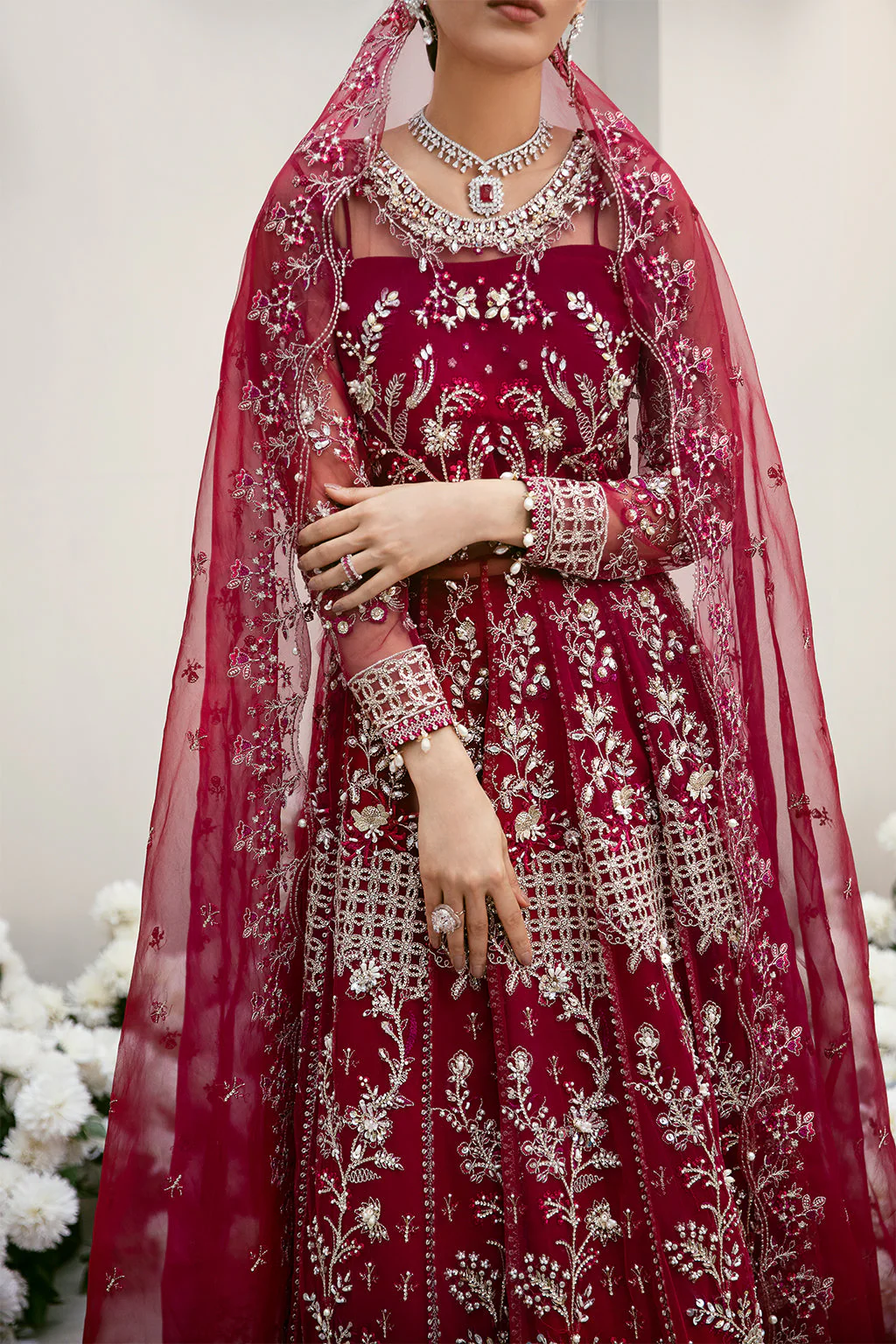 La More Unstitched 3 Piece Wedding Collection-Radiant ruby - Image 5