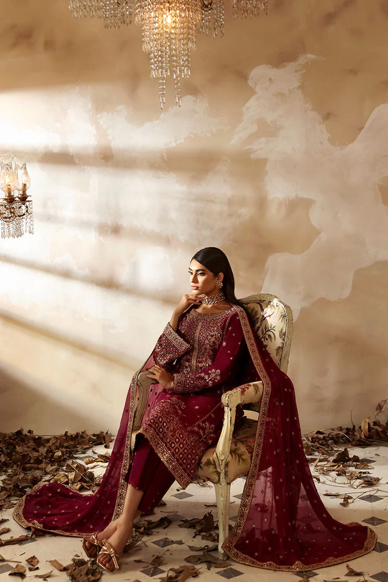 Shehrnaaz By Gulaal Unstitched 3 Piece Formals Raw Silk Suit-Ramail - Image 3