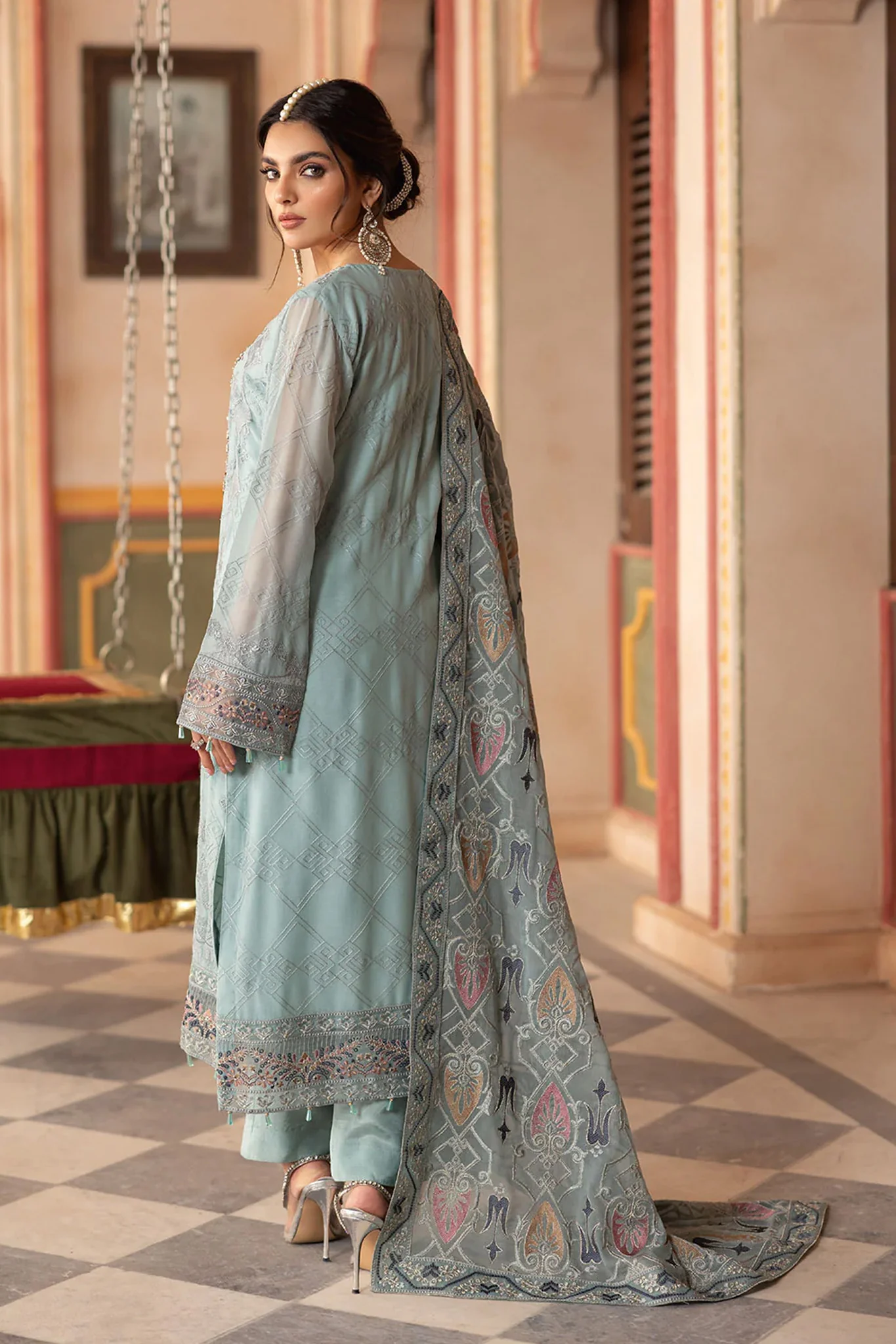 Dastan by Ramsha Unstitched 3 Piece Formals Vol-03 Suit-T-302 - Image 4