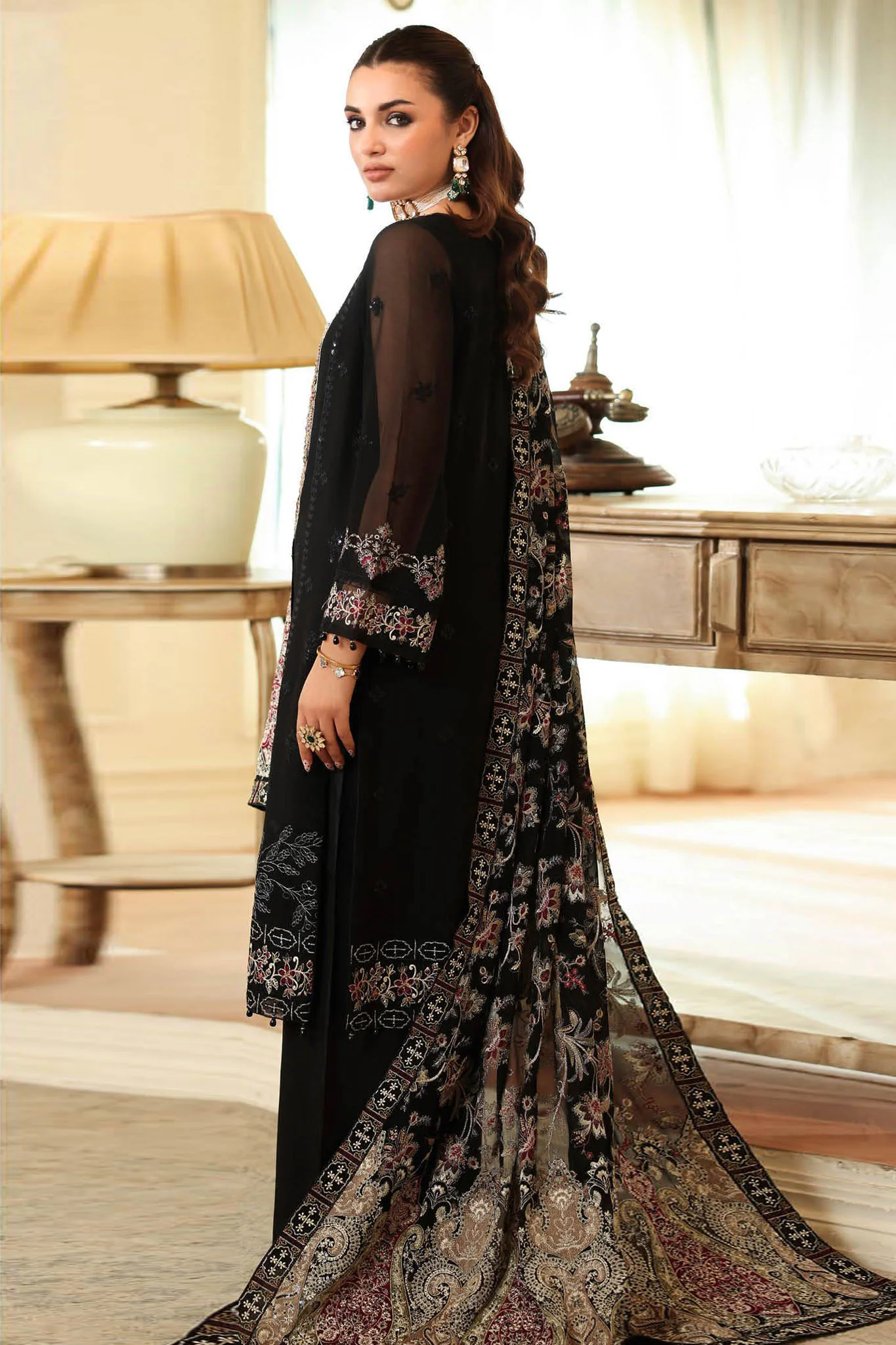 Dastan by Ramsha Unstitched 3 Piece Formals Vol-04 Suit-T-402 - Image 3